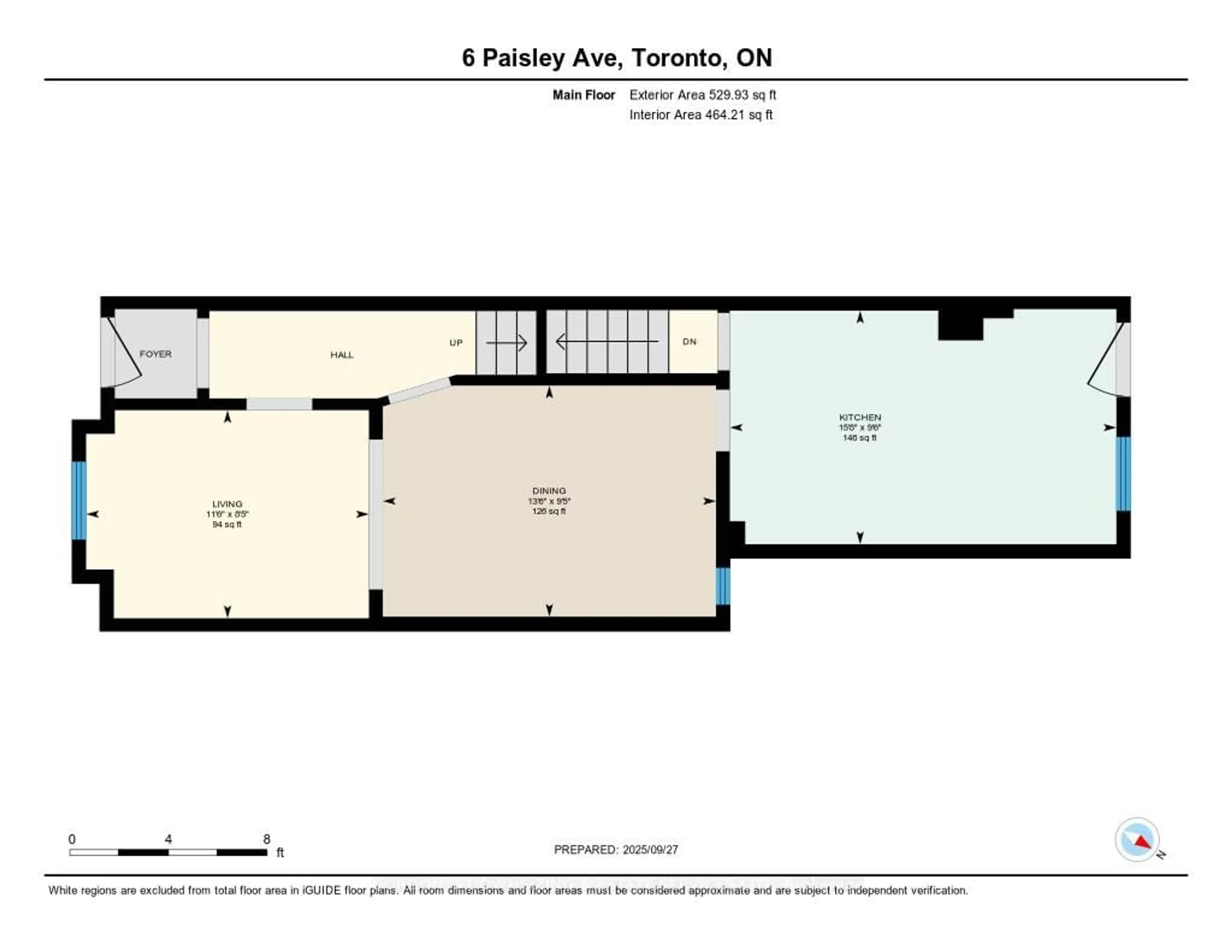 Floor plan for 6 Paisley Ave, Toronto Ontario M4M 1N3