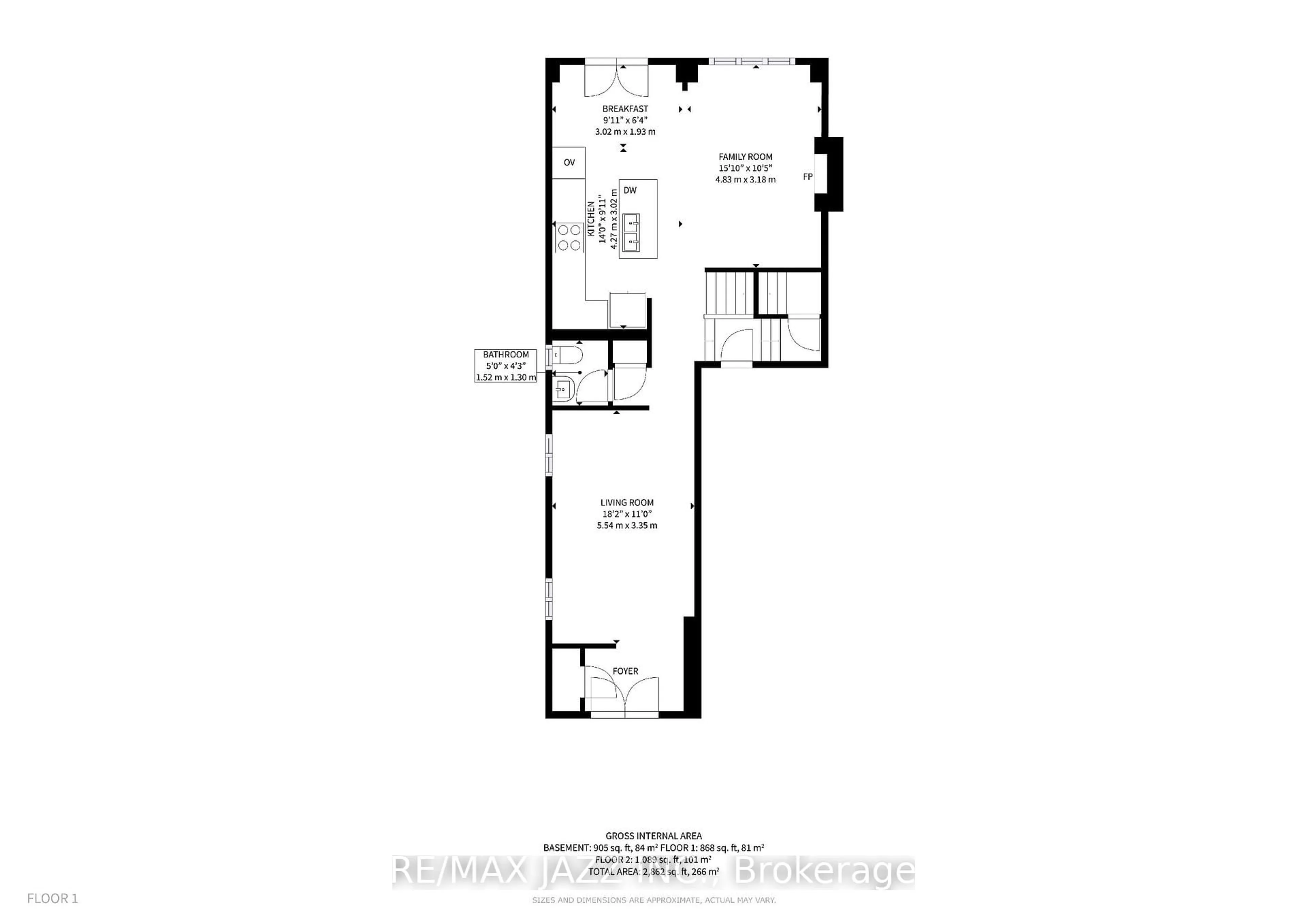Floor plan for 1280 Amherst Gate, Oshawa Ontario L1L 0T1