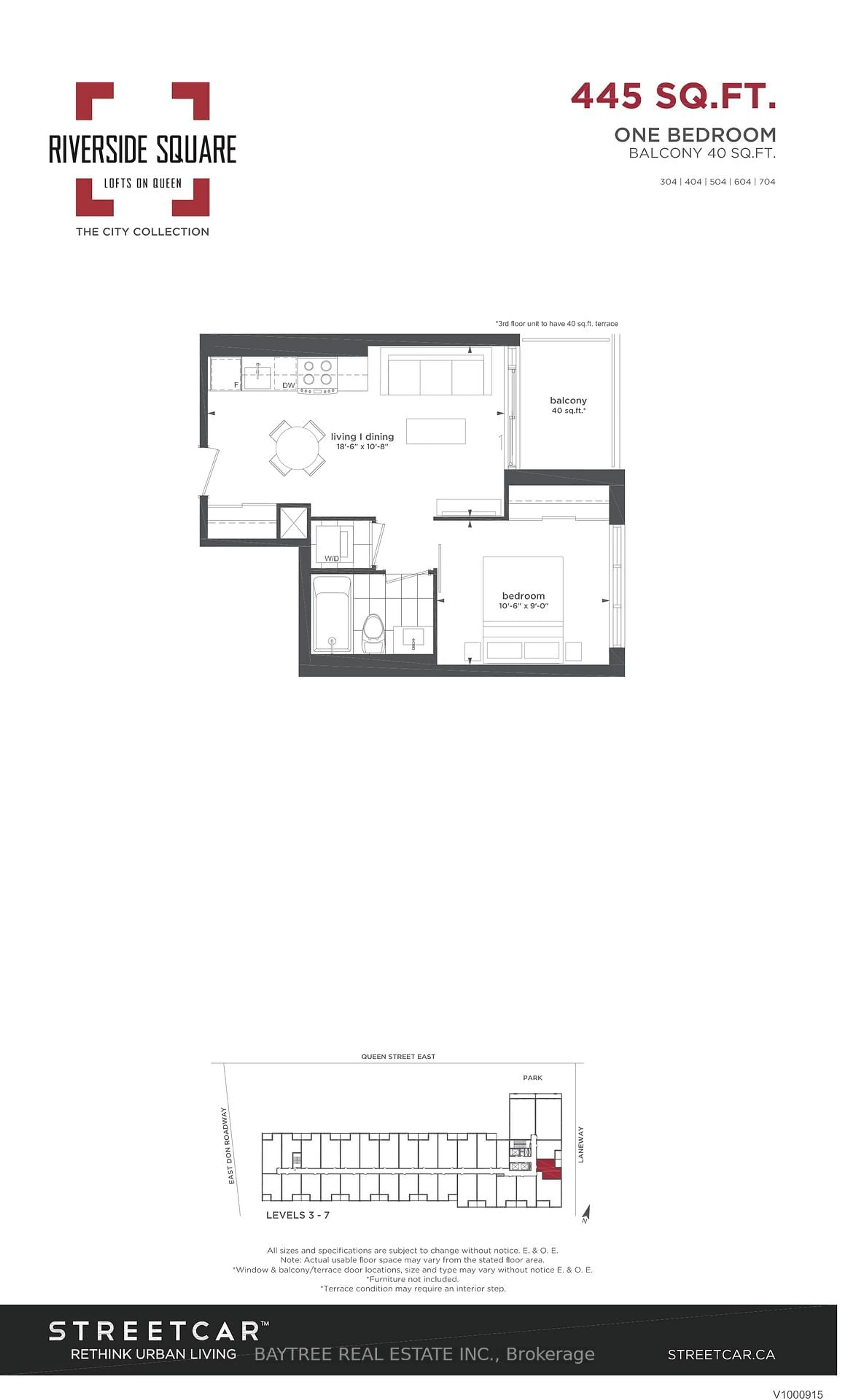 Floor plan for 30 Baseball Pl #404, Toronto Ontario M4M 0E8