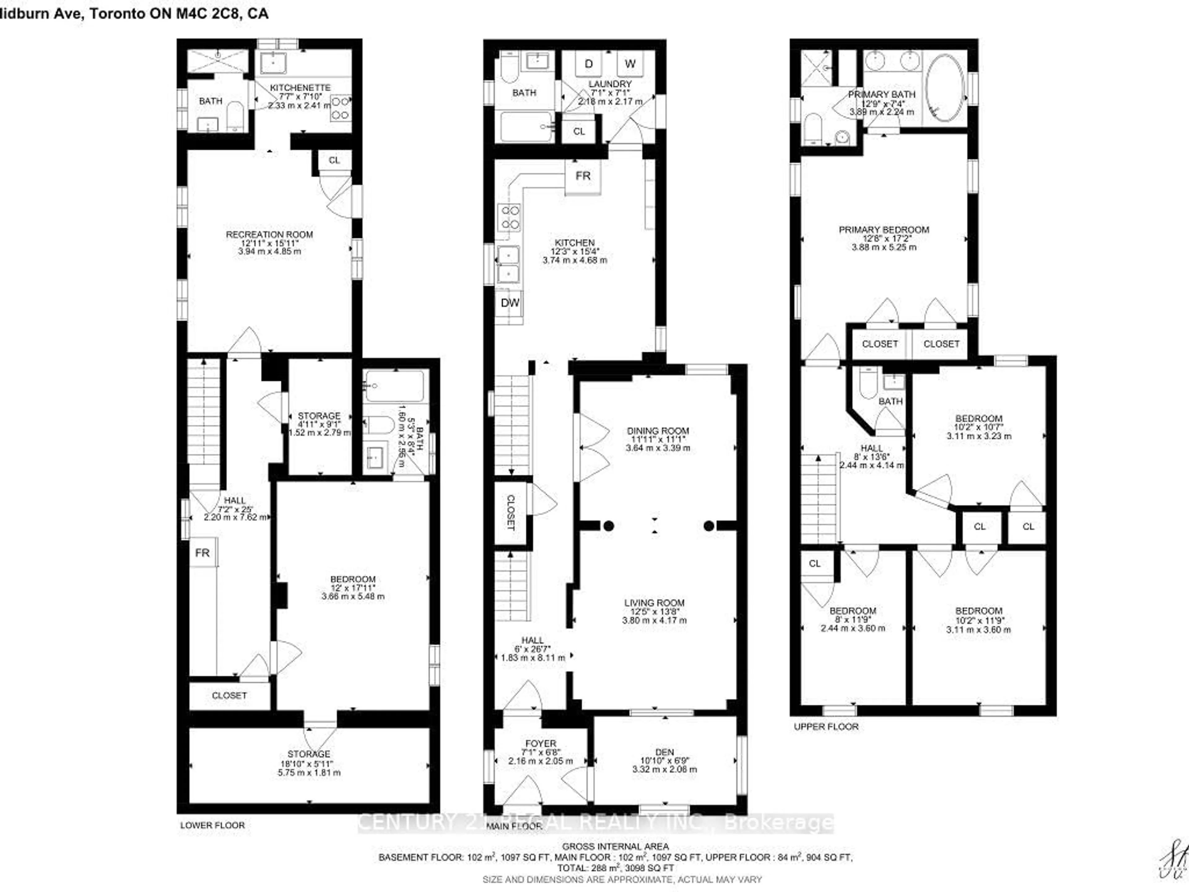 Floor plan for 11 Midburn Ave, Toronto Ontario M4C 2C8