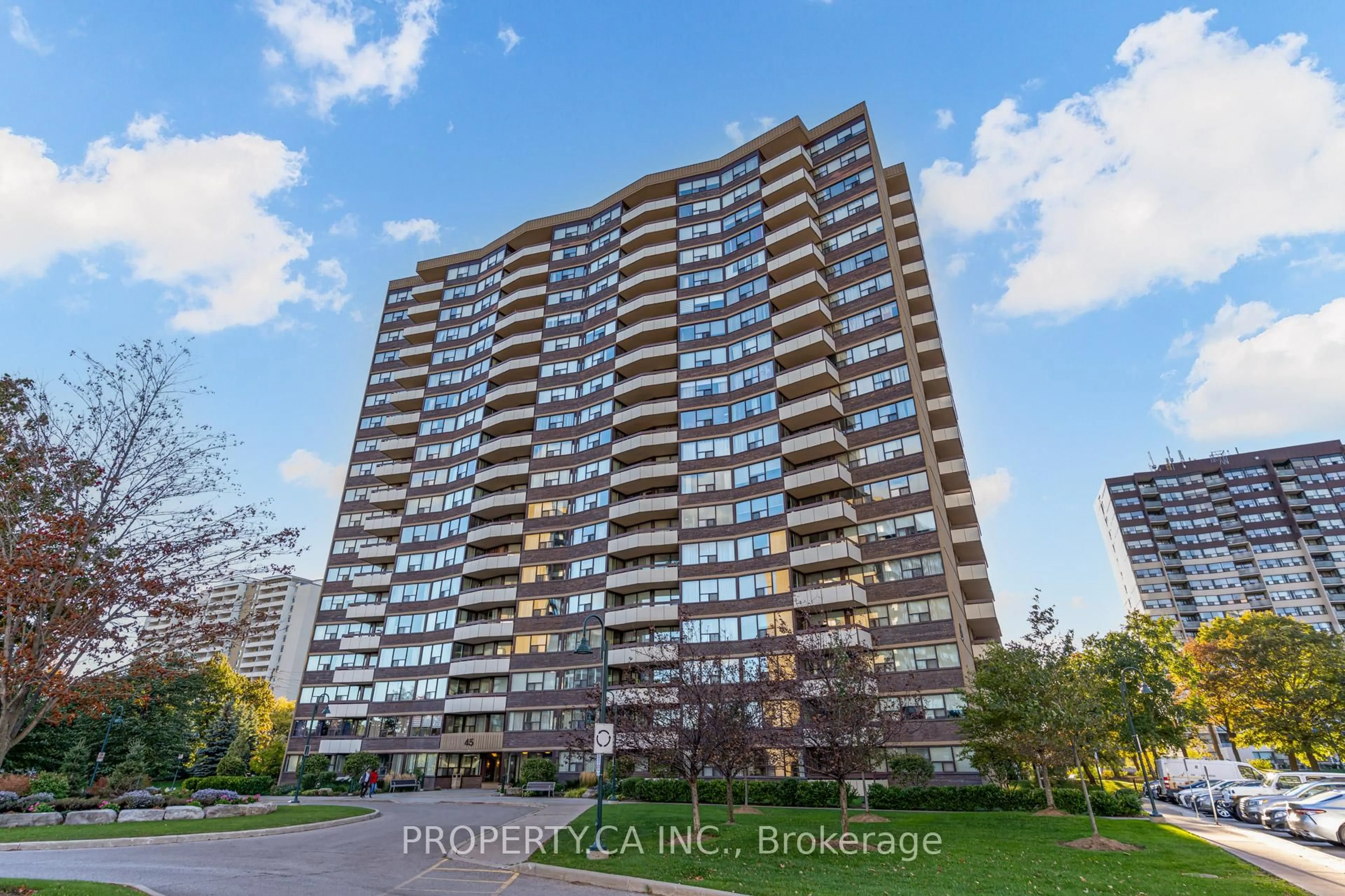 A pic from outside/outdoor area/front of a property/back of a property/a pic from drone, unknown for 45 Huntingdale Blvd #106, Toronto Ontario M1W 2N8