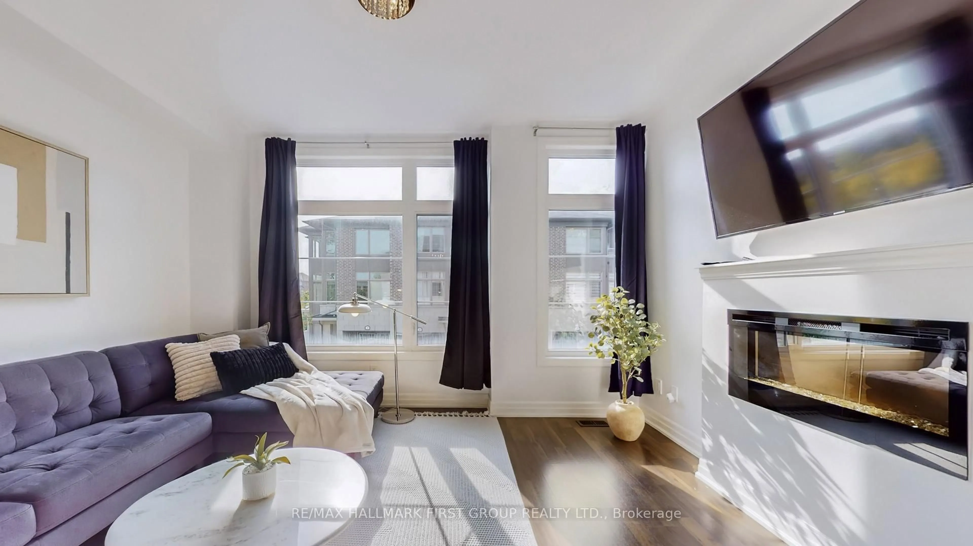 Living room with furniture, wood/laminate floor for 384 Arctic Red Dr #2, Oshawa Ontario L1L 0M5