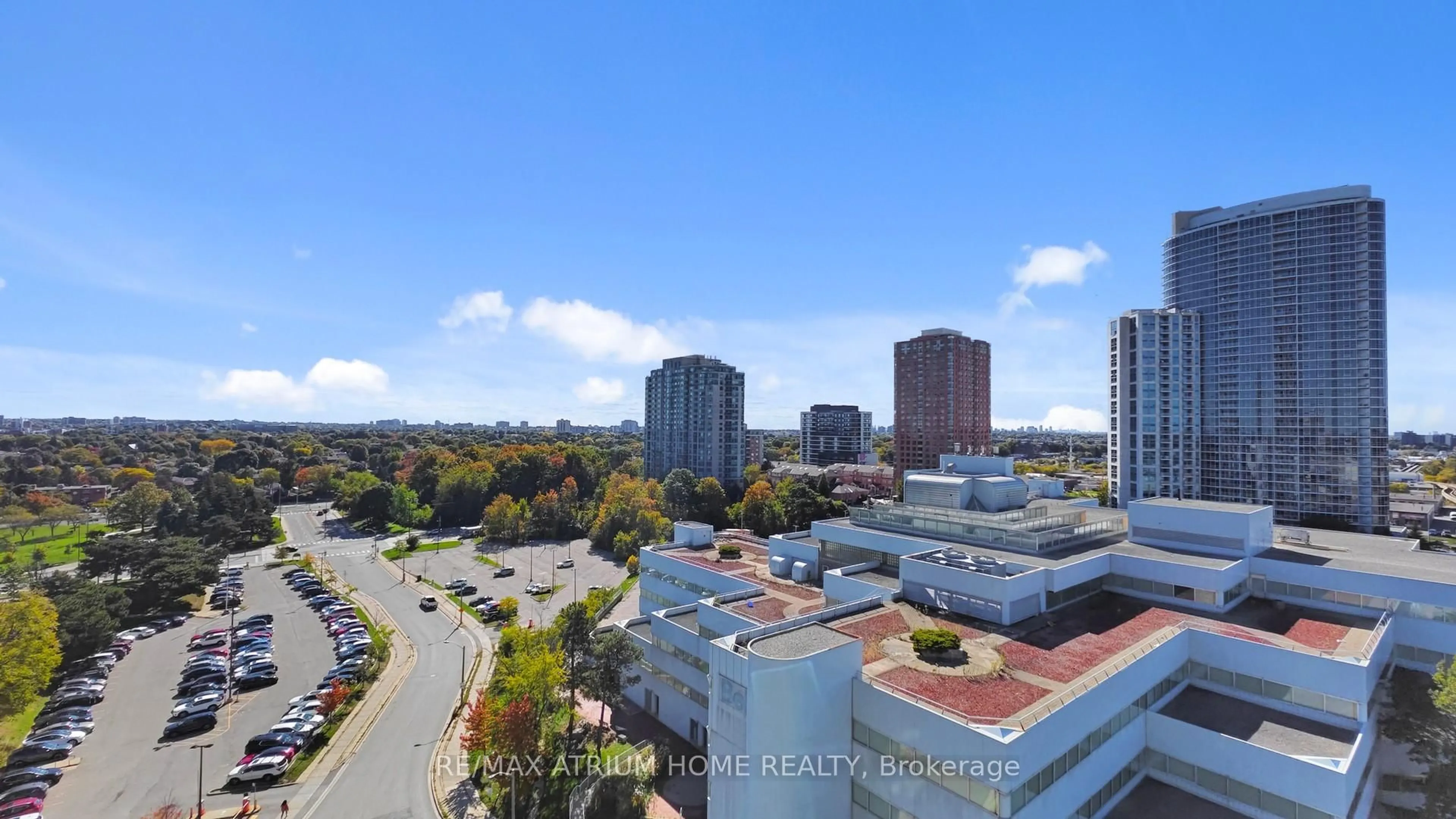 A pic from outside/outdoor area/front of a property/back of a property/a pic from drone, city buildings view from balcony for 60 Brian Harrison Way #1209, Toronto Ontario M1P 5J4