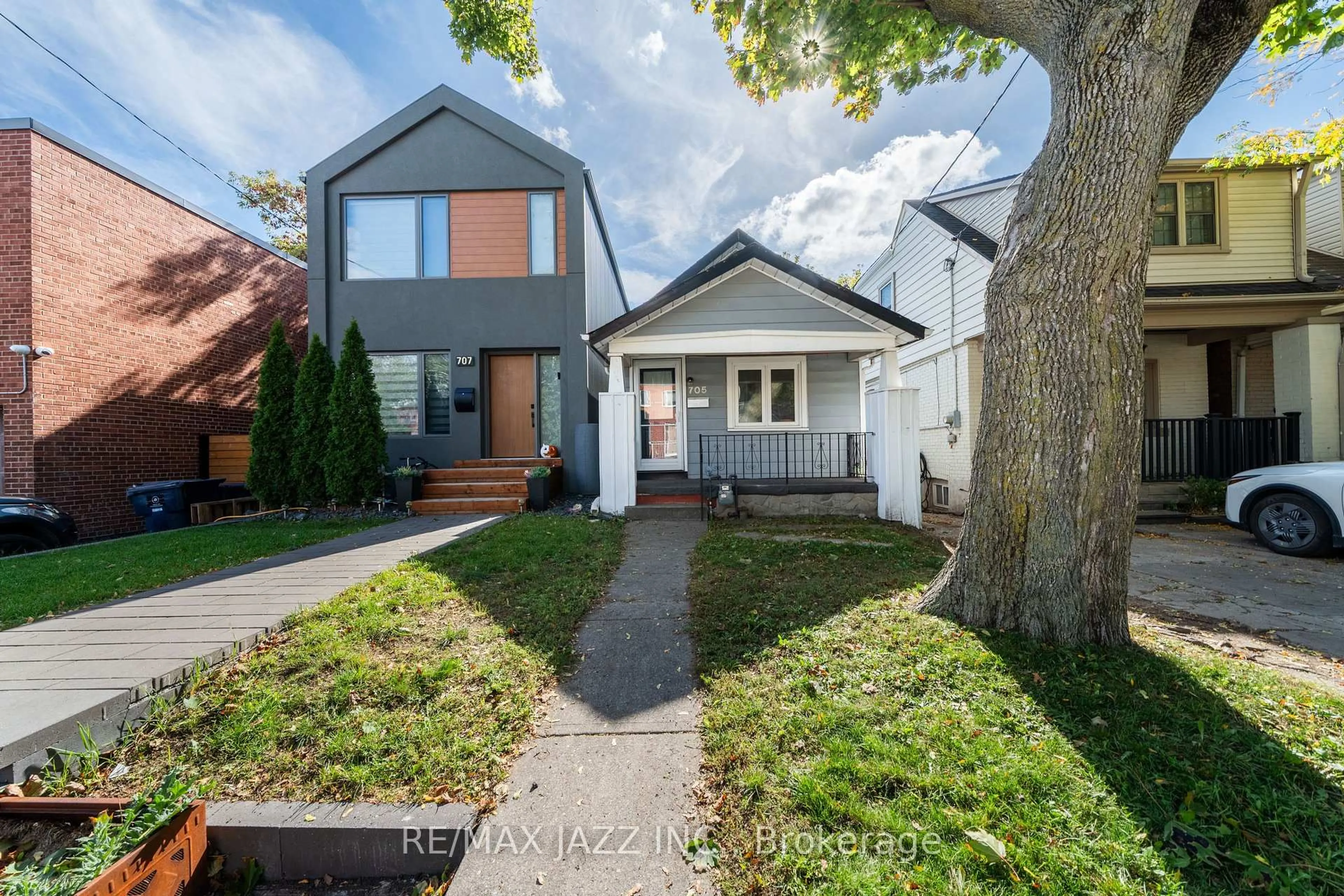 Home with brick exterior material, street for 705 Mortimer Ave, Toronto Ontario M4C 2K1