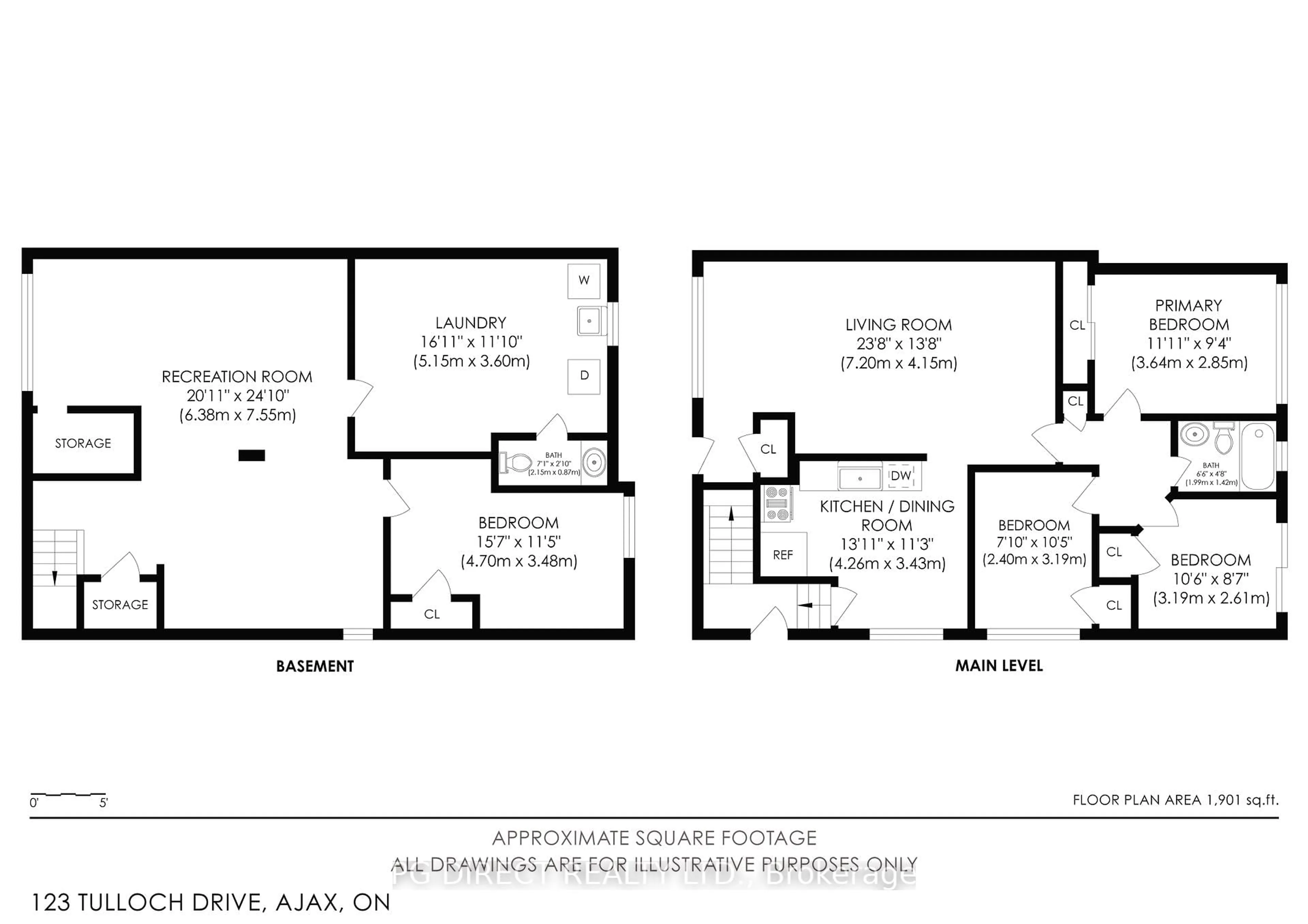 Floor plan for 123 Tulloch Dr, Ajax Ontario L1S 2S7