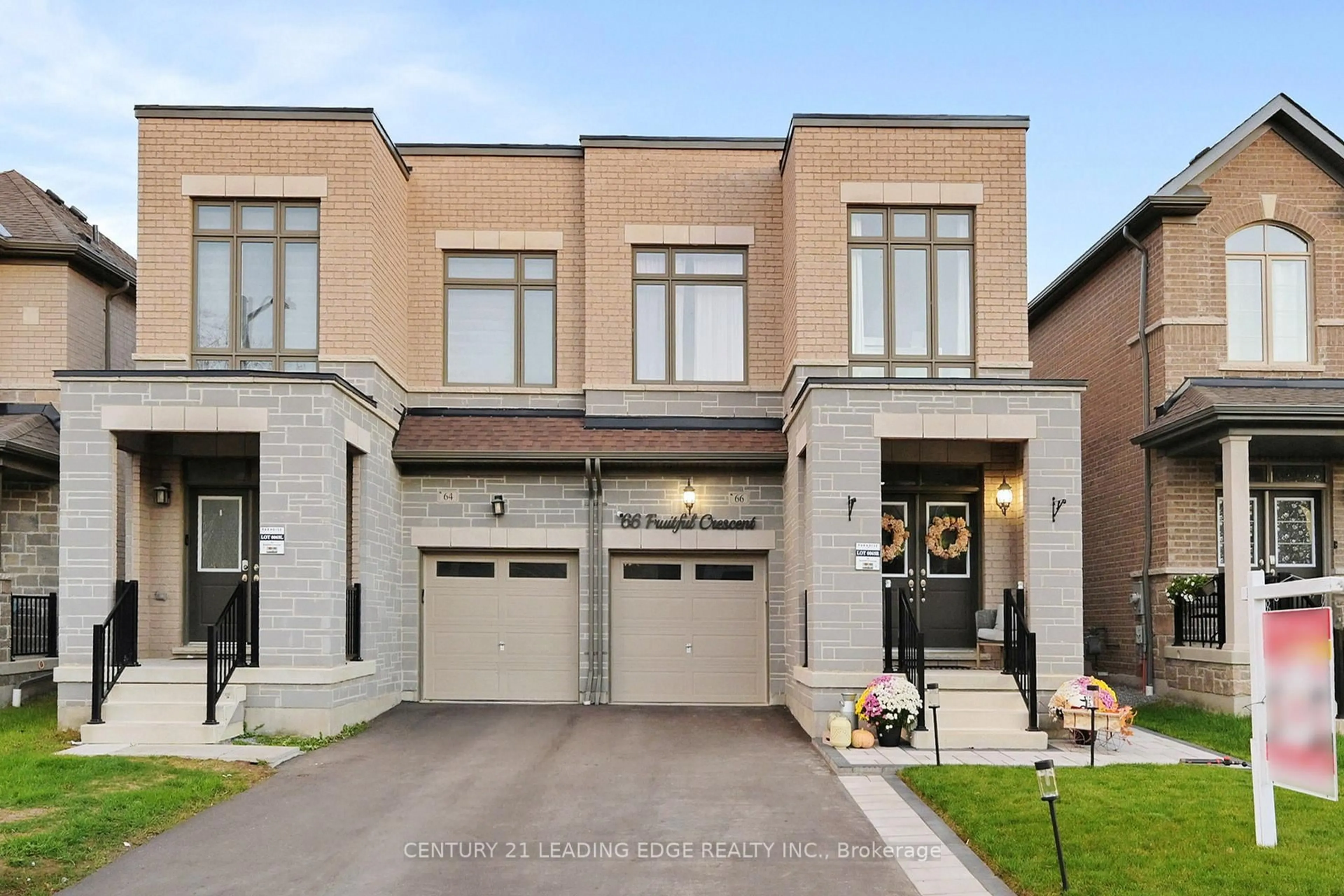 Home with brick exterior material, street for 66 Fruitful Cres, Whitby Ontario L1P 0N3