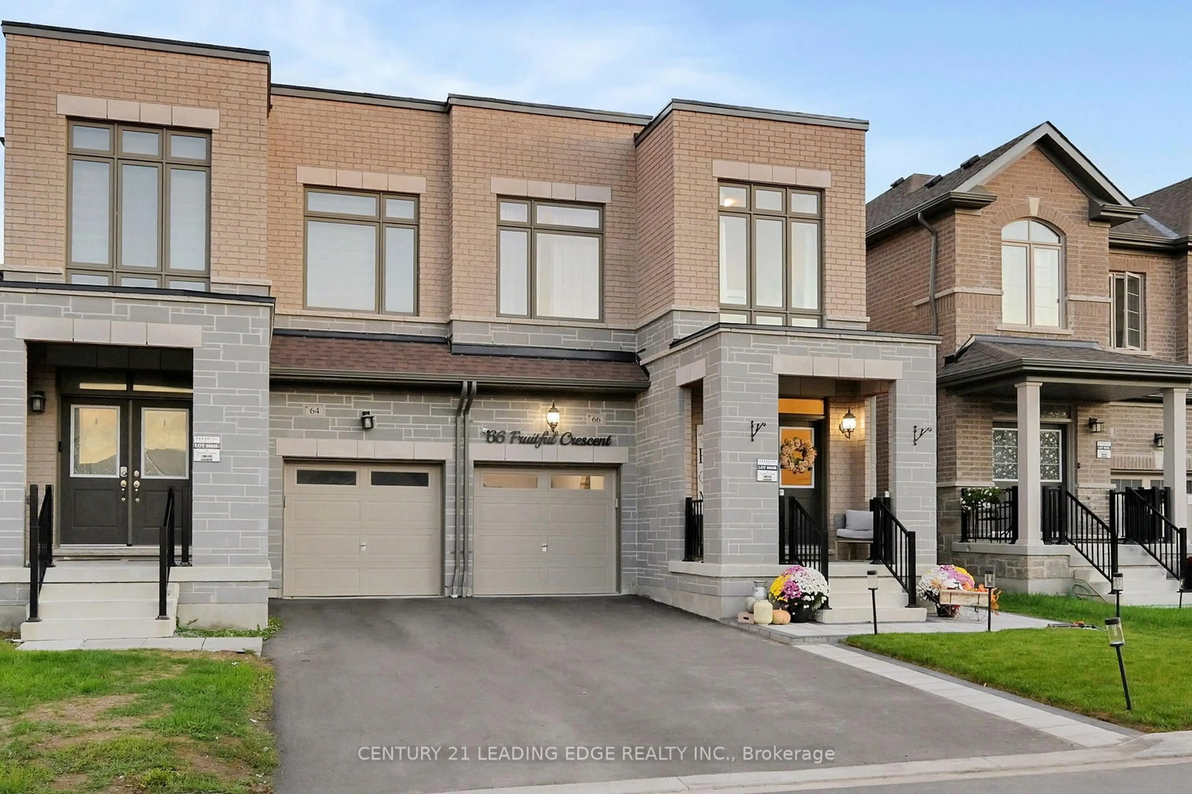 Home with brick exterior material, street for 66 Fruitful Cres, Whitby Ontario L1P 0N3
