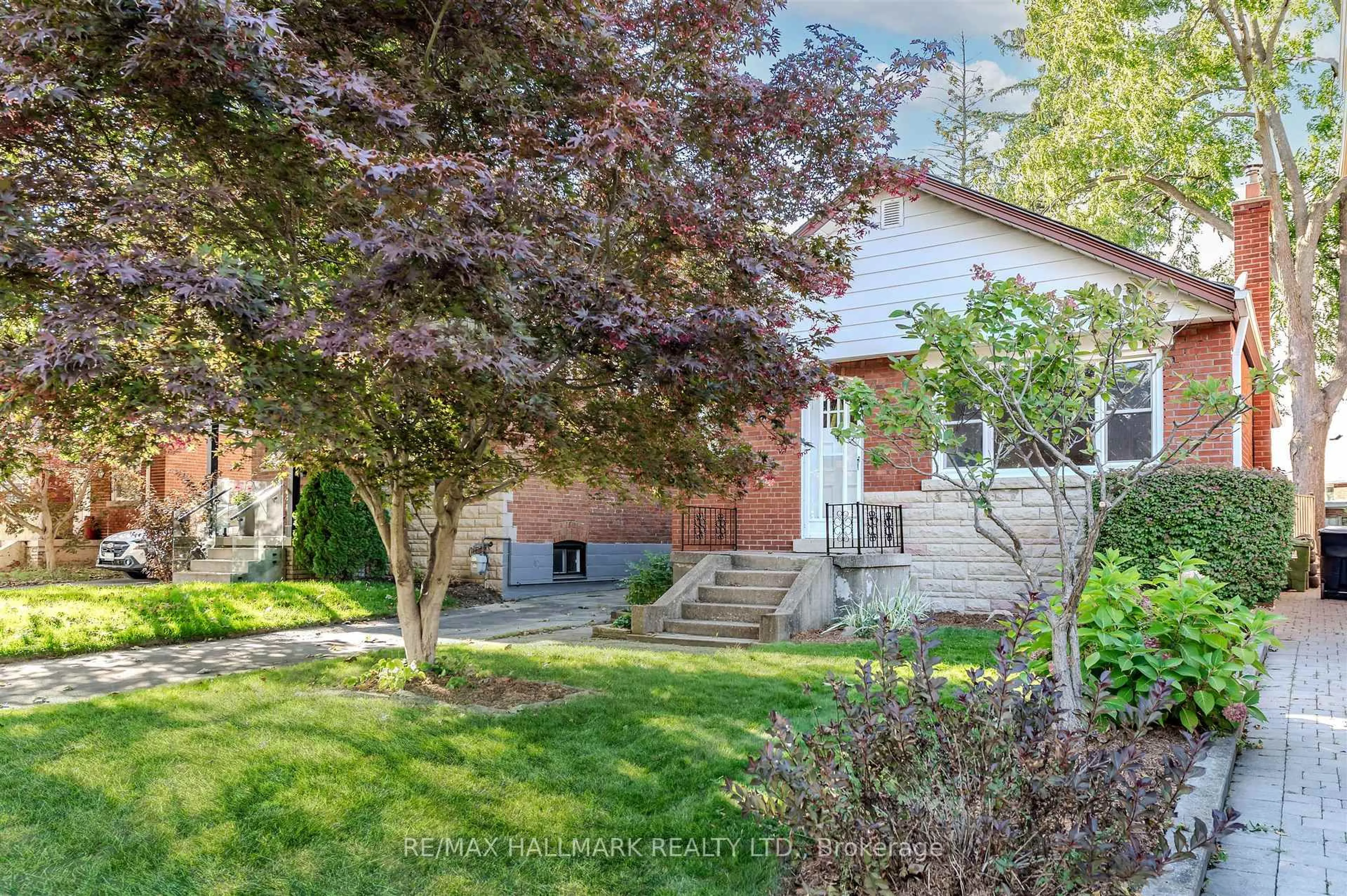 A pic from outside/outdoor area/front of a property/back of a property/a pic from drone, street for 64 Denvale Rd, Toronto Ontario M4B 3B8