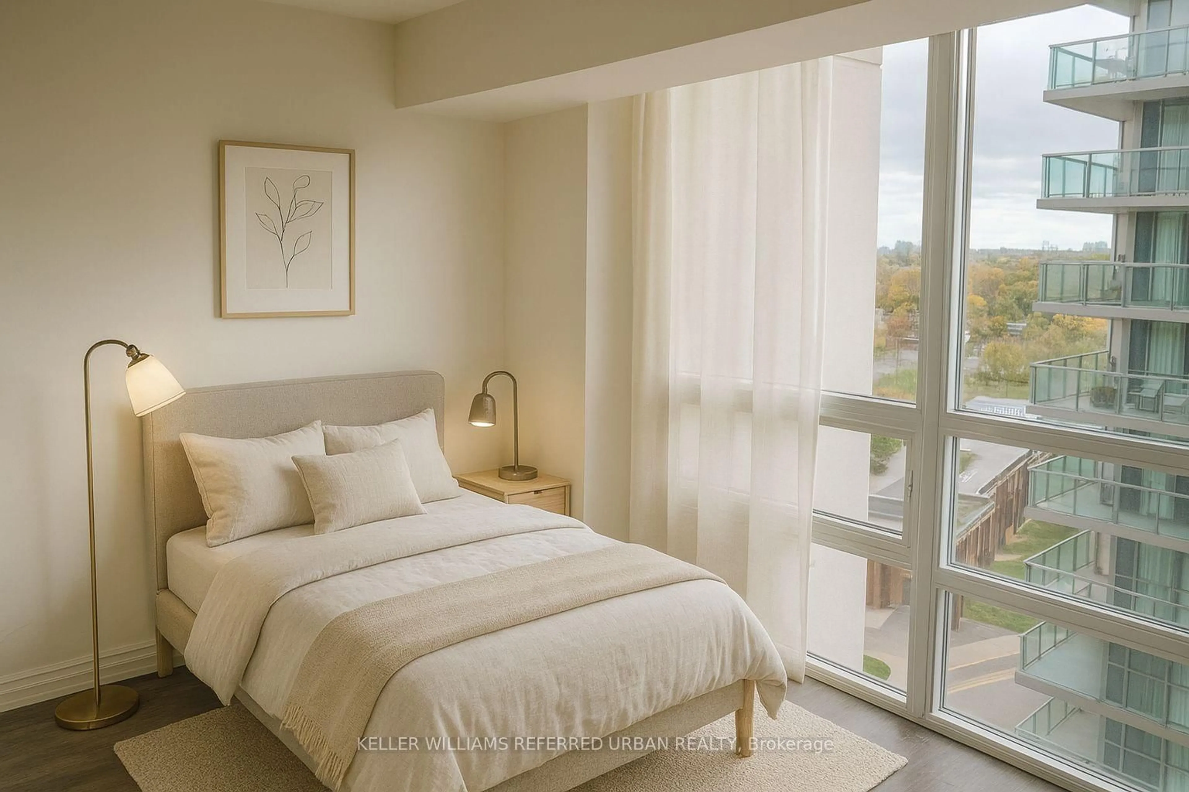 Bedroom with bed, unknown for 88 Grangeway Ave #1608, Toronto Ontario M1H 0A2