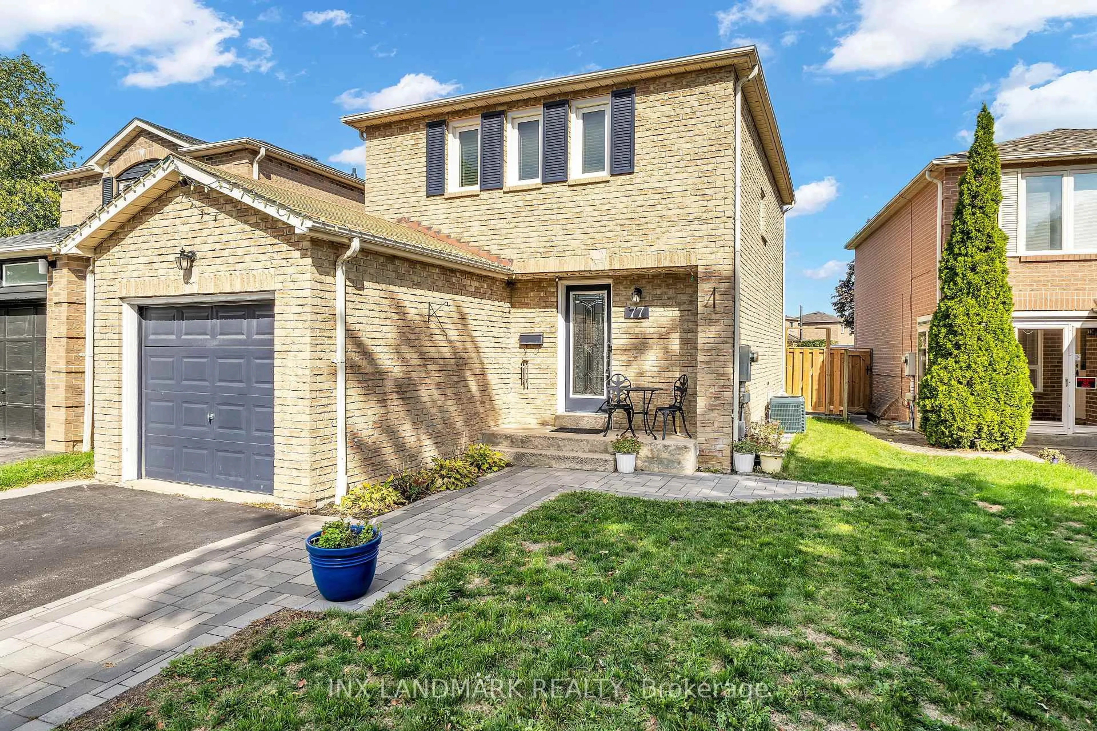 Home with brick exterior material, street for 77 Radford Dr, Ajax Ontario L1T 2E2