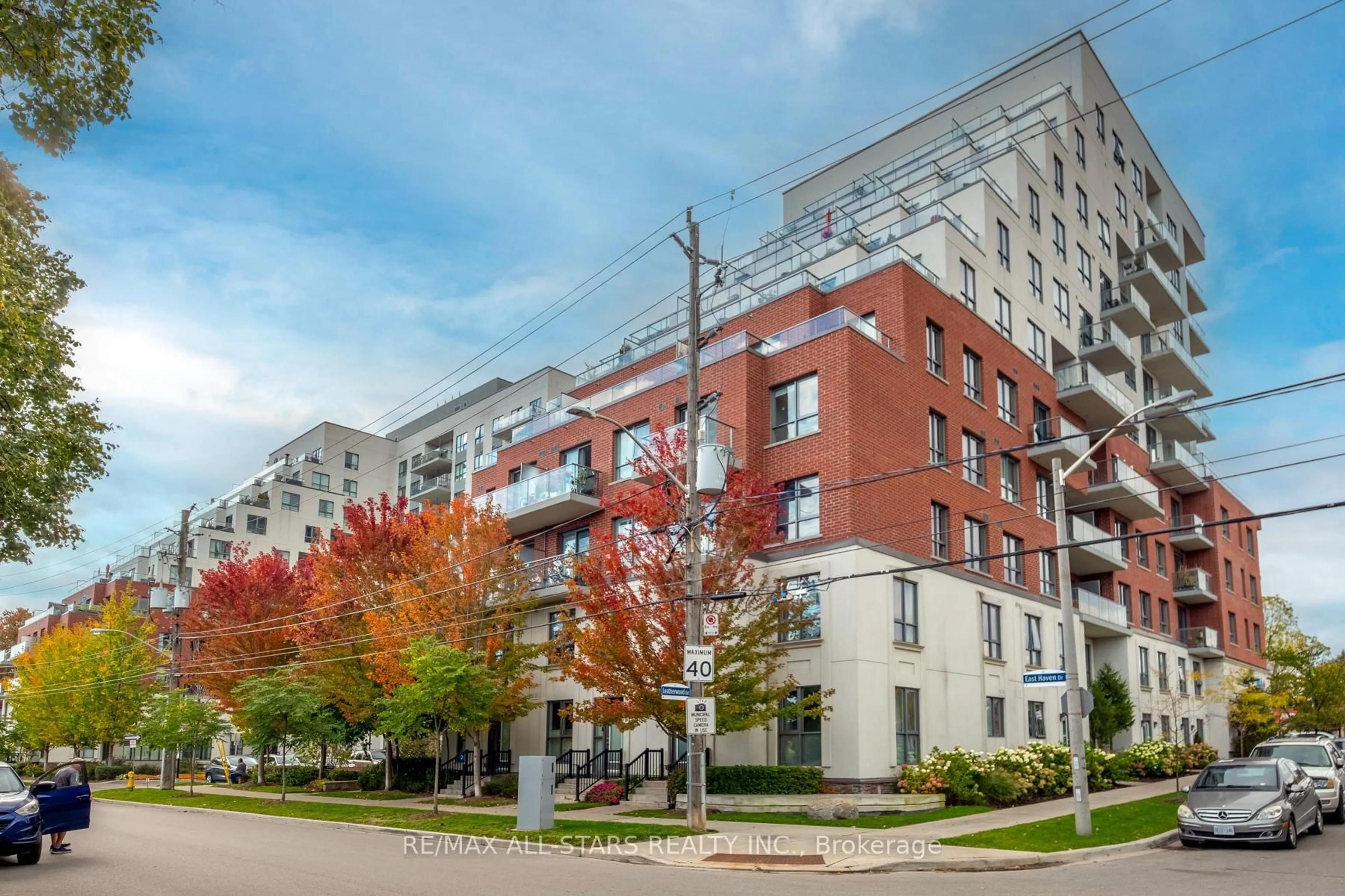 Patio, street for 22 East Haven Dr ##106, Toronto Ontario M1N 1T8