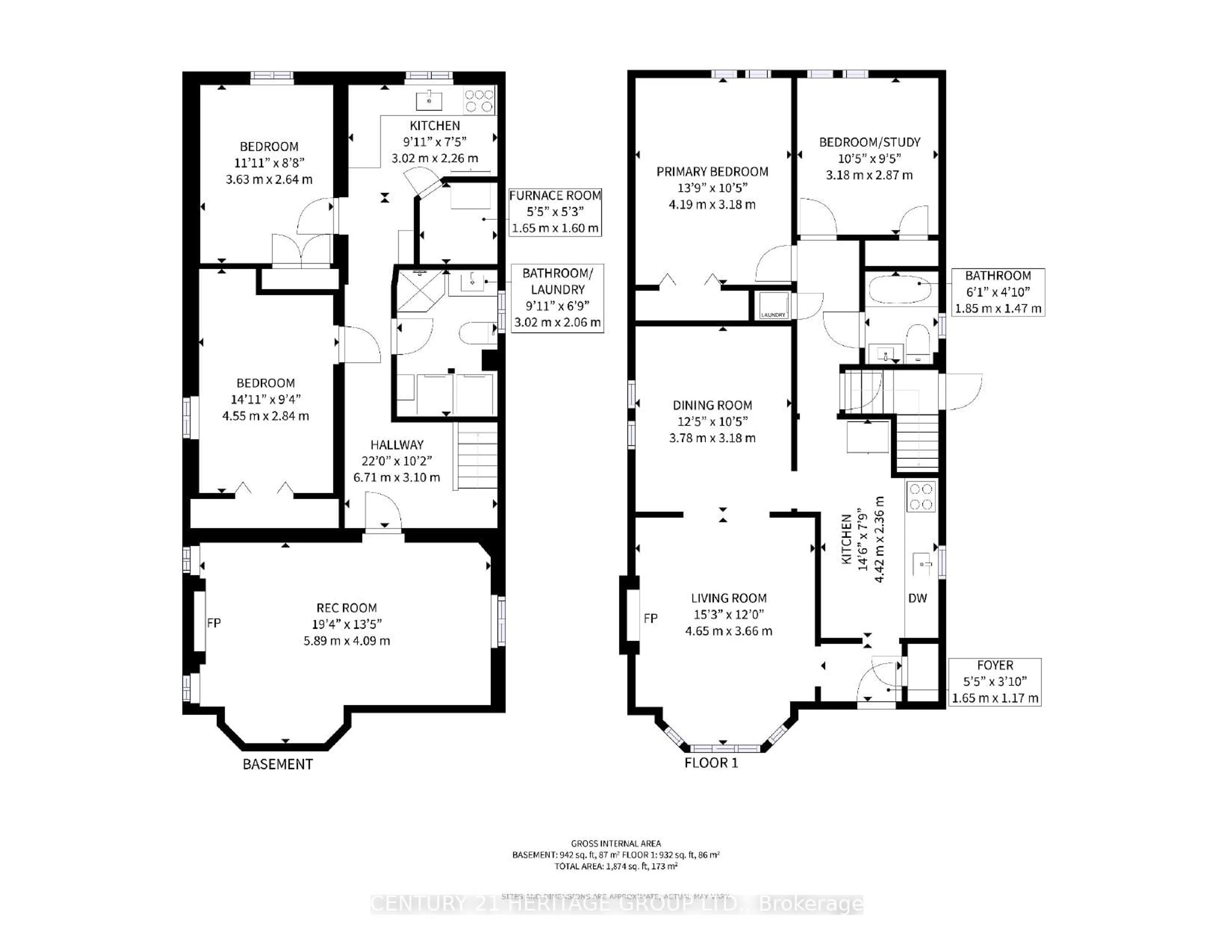 Floor plan for 226 Donlands Ave, Toronto Ontario M4J 3R2