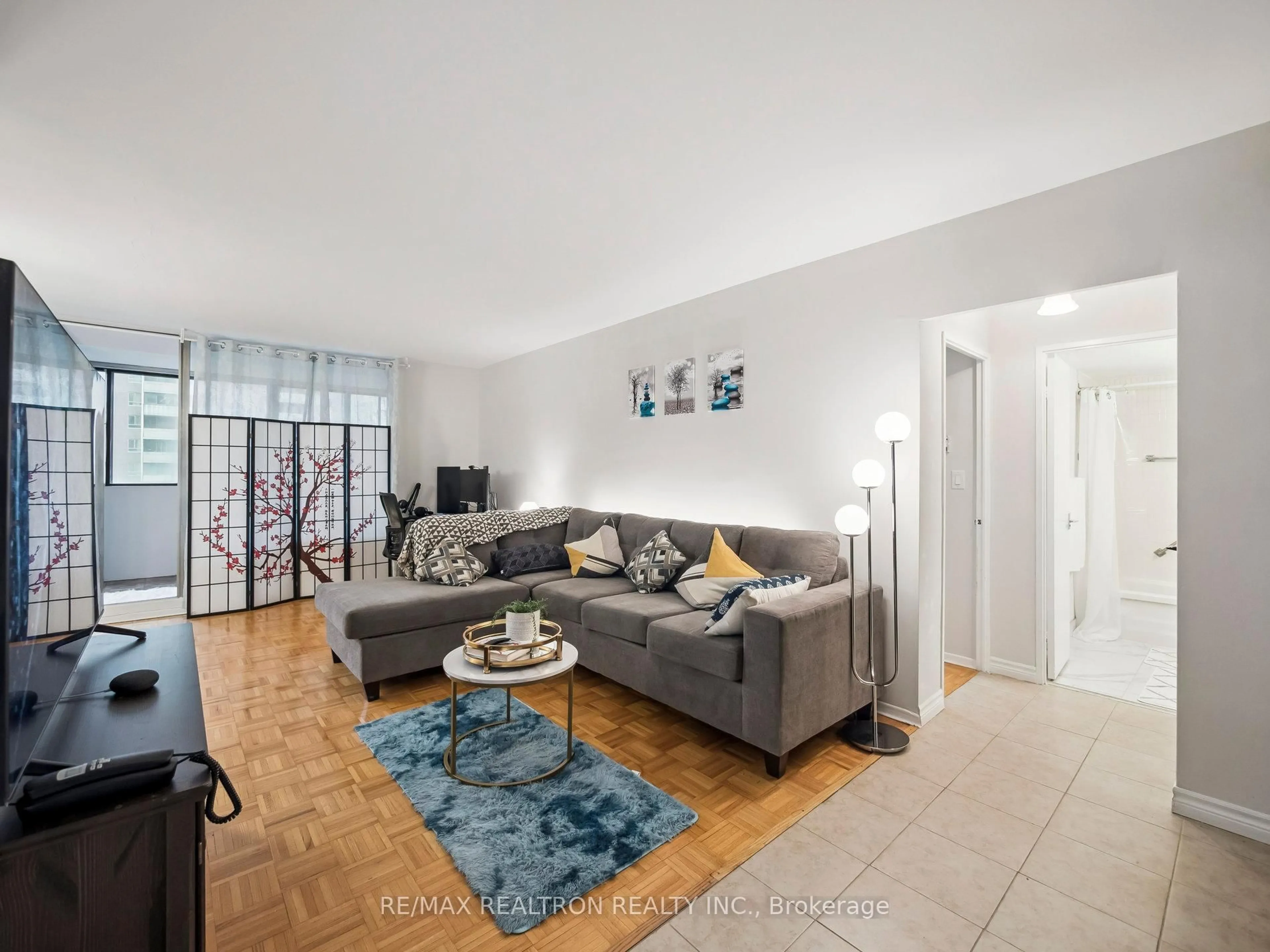 Living room with furniture, unknown for 5 Massey Sq #502, Toronto Ontario M4C 5L6