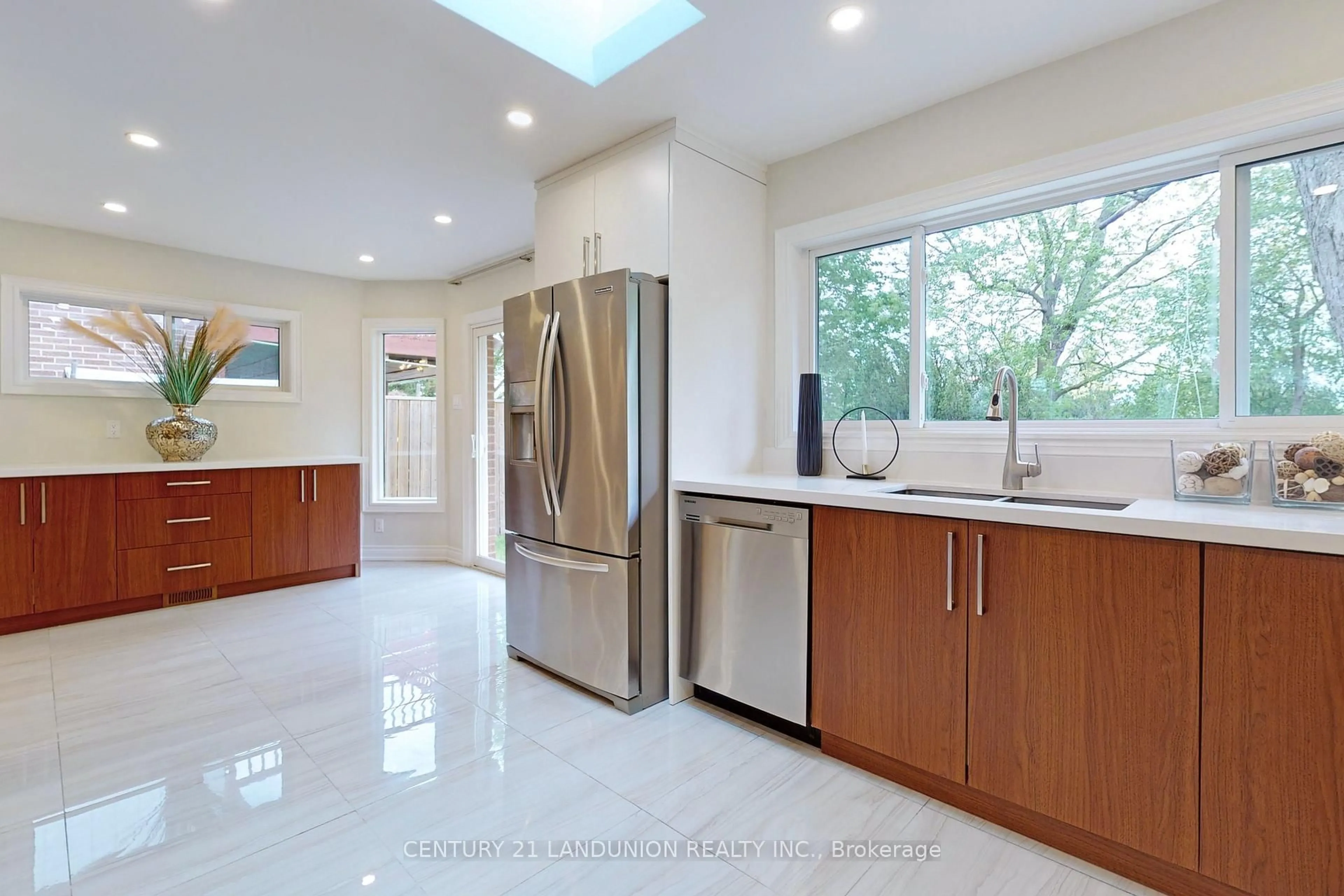 Contemporary kitchen, ceramic/tile floor for 757 Huntingwood Dr, Toronto Ontario M1T 2L3