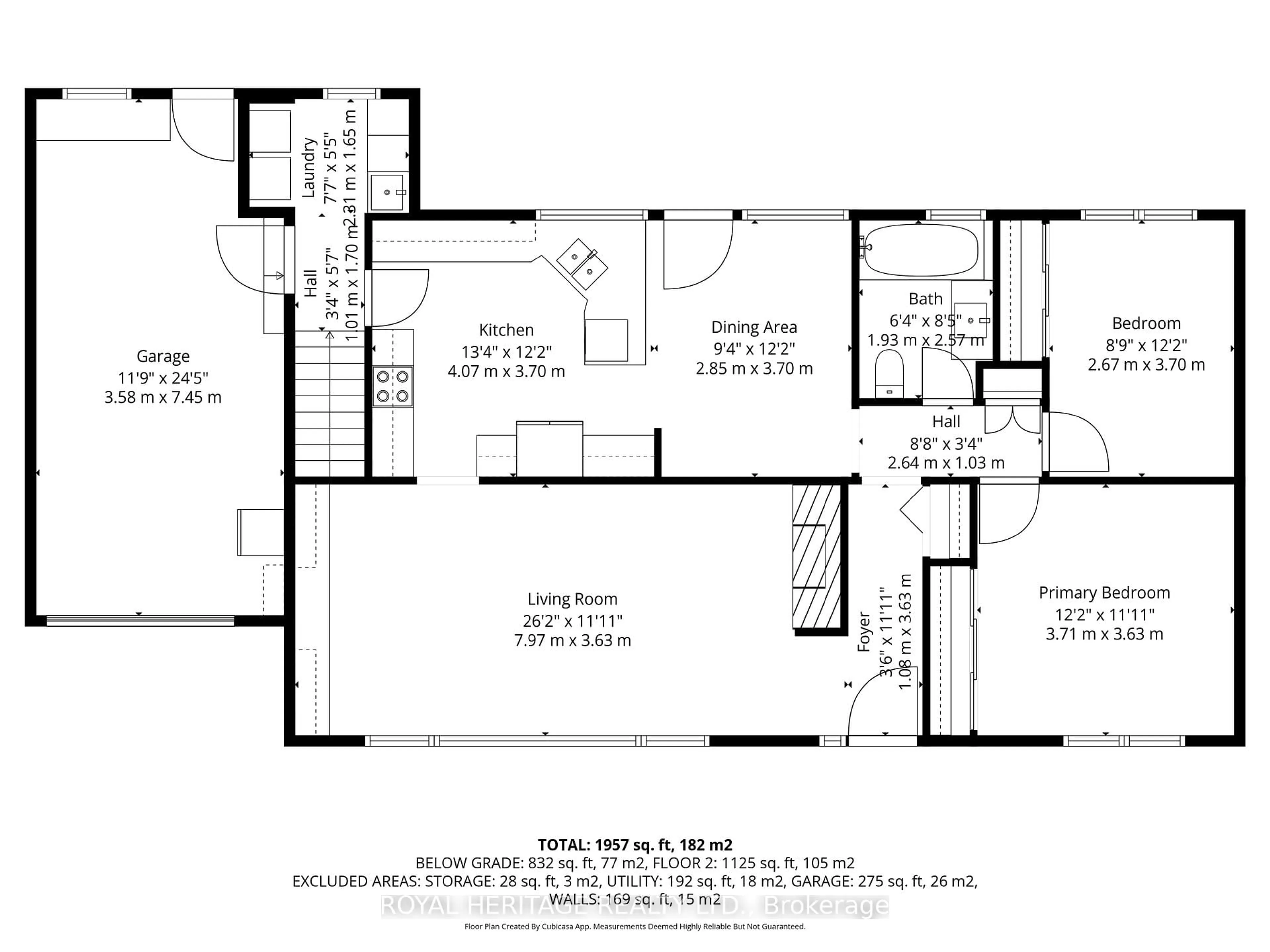 Floor plan for 321 Centre St, Whitby Ontario L1N 4T3