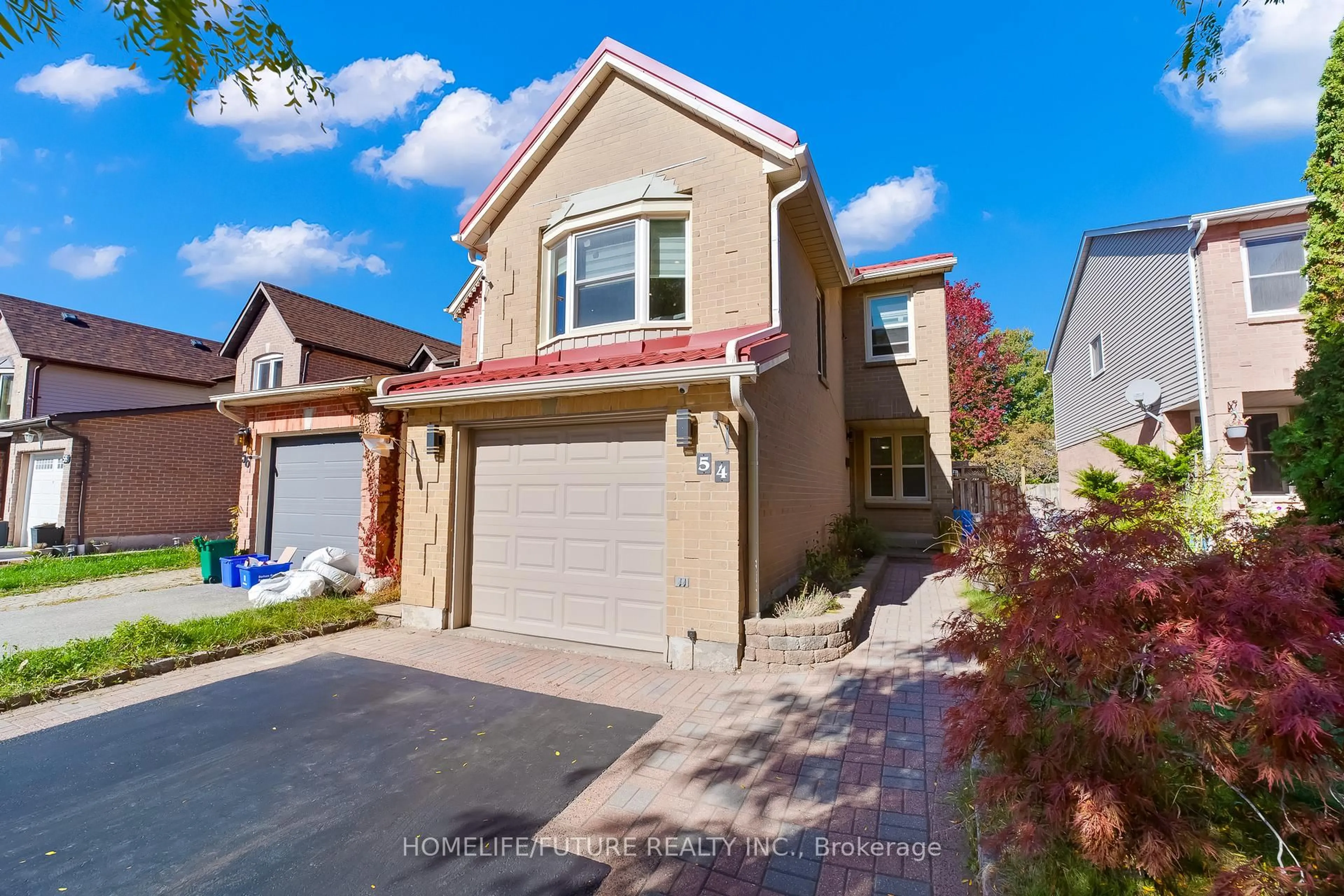 Home with brick exterior material, street for 54 Ducatel Cres, Ajax Ontario L1T 3B4