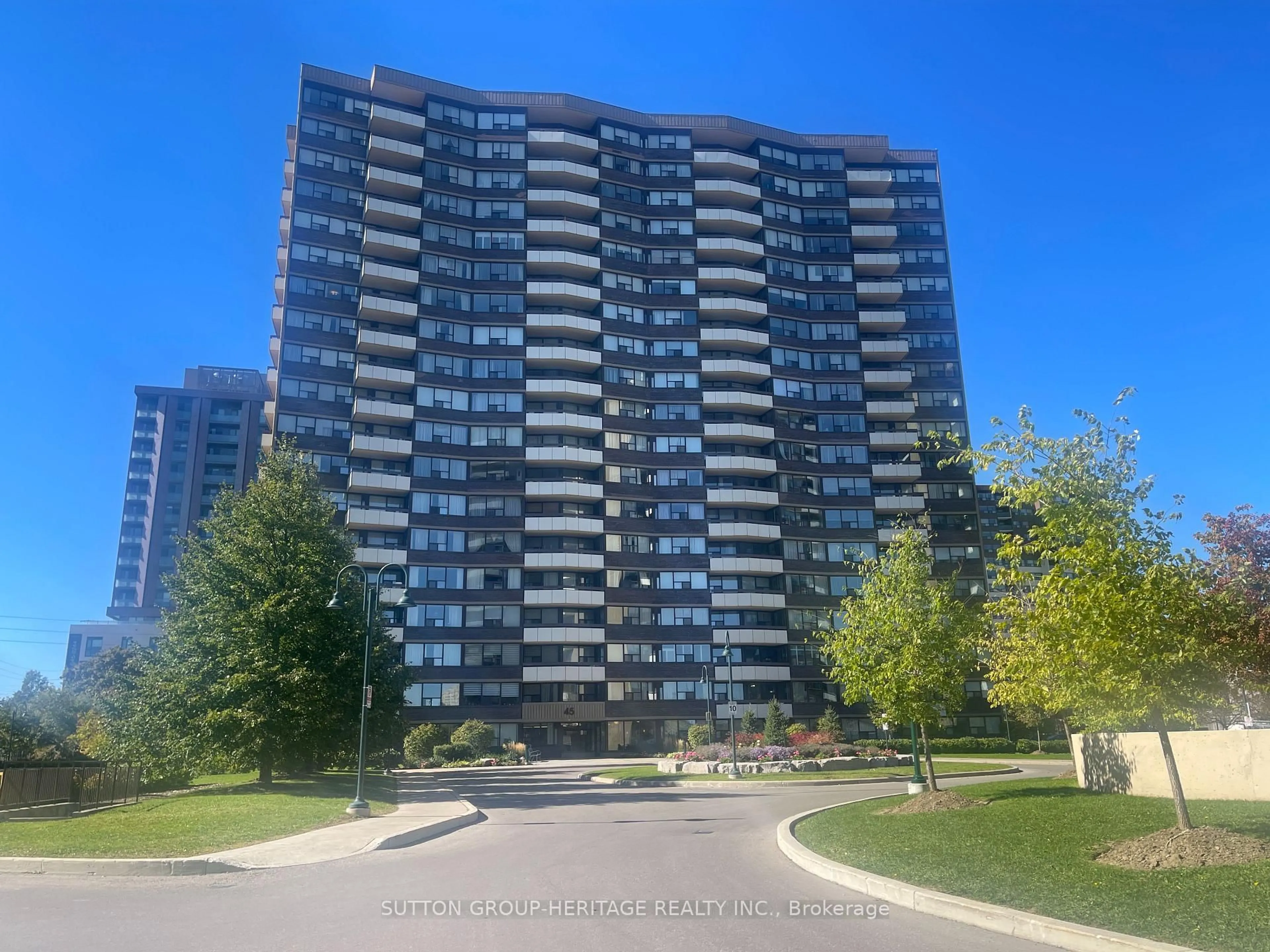 A pic from outside/outdoor area/front of a property/back of a property/a pic from drone, unknown for 45 Huntingdale Blvd #1508, Toronto Ontario M1W 2N8
