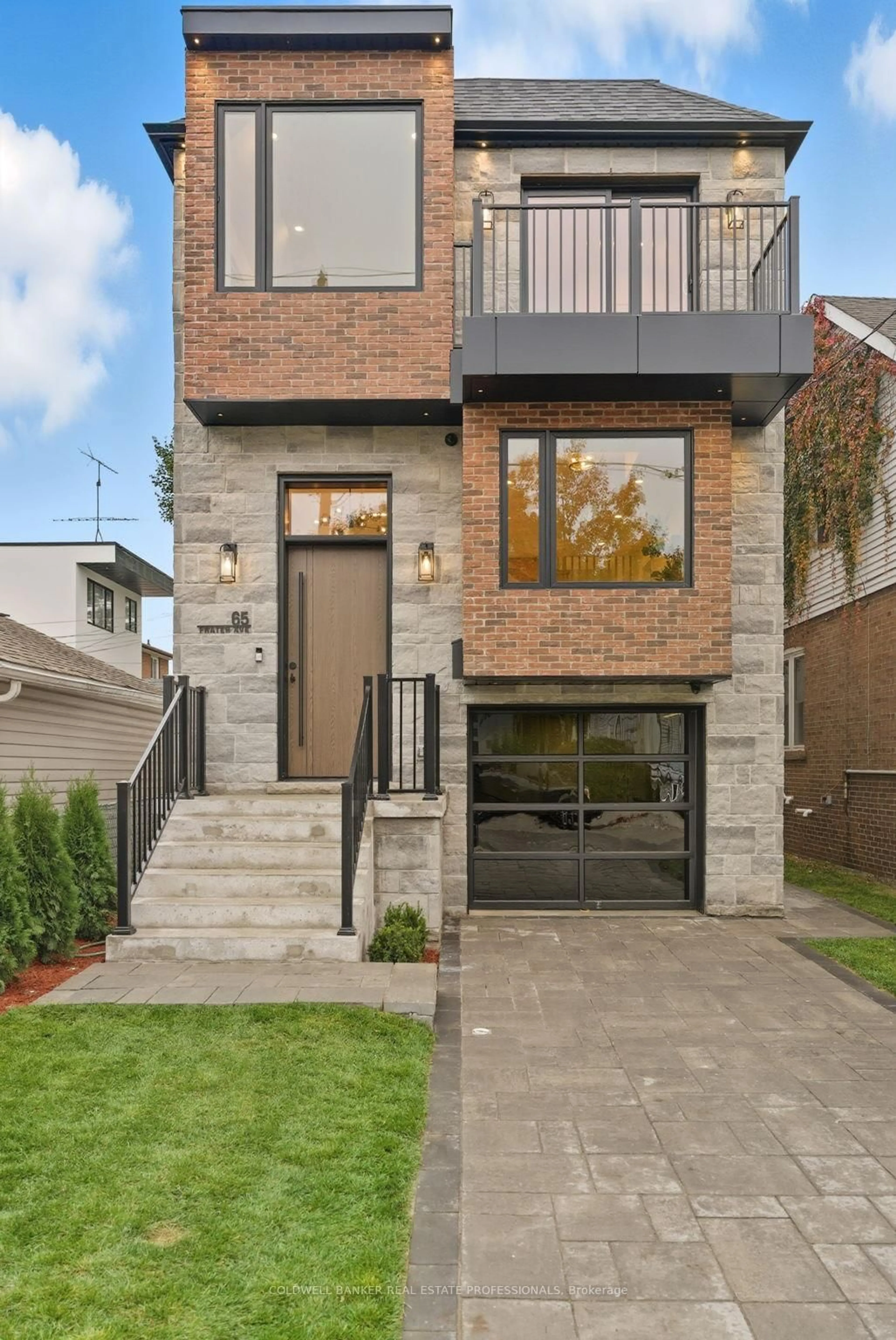 Home with brick exterior material, street for 65 Frater Ave, Toronto Ontario M4C 2H5