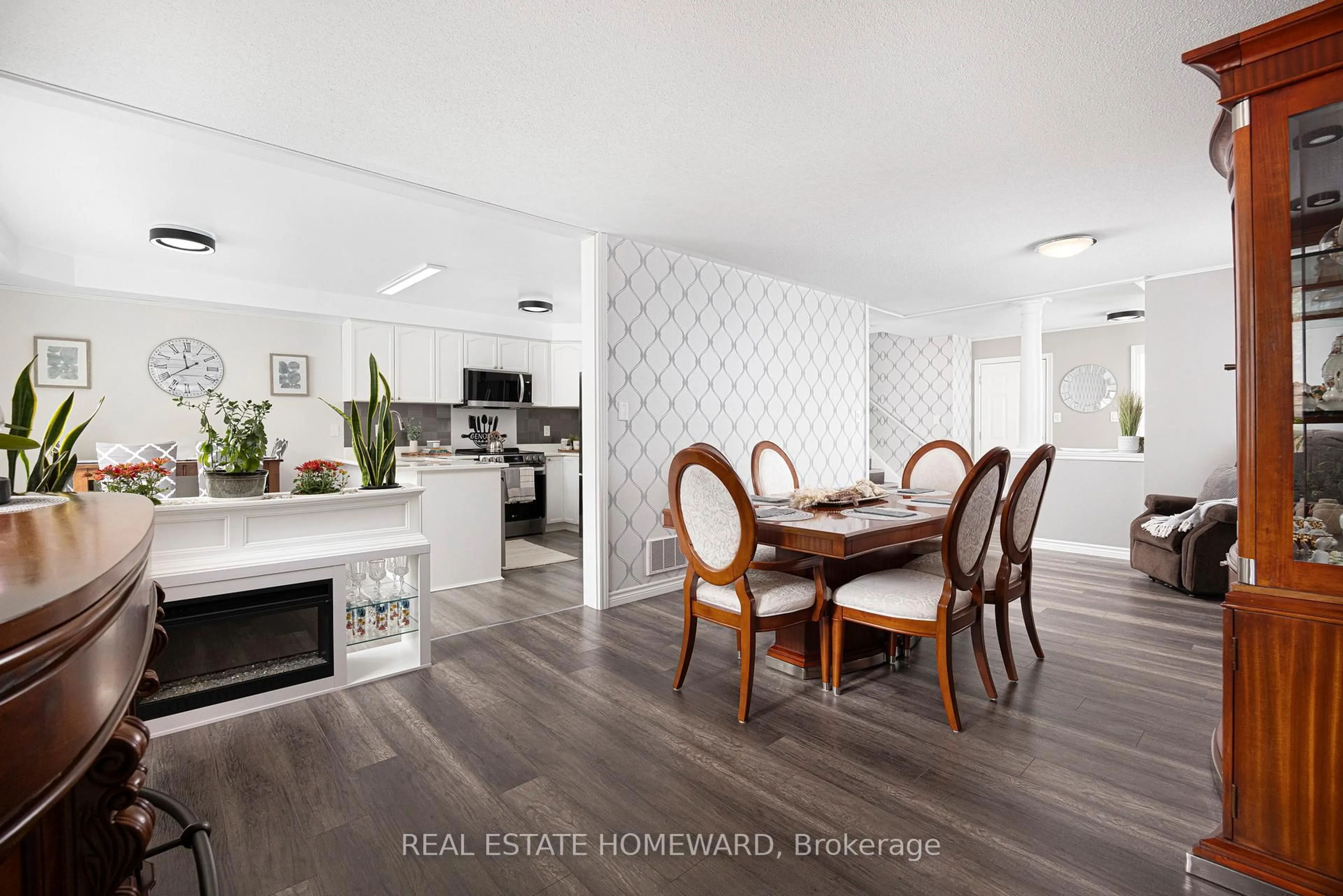 Open concept kitchen, wood/laminate floor for 49 Waterview Lane, Clarington Ontario L1B 1P5