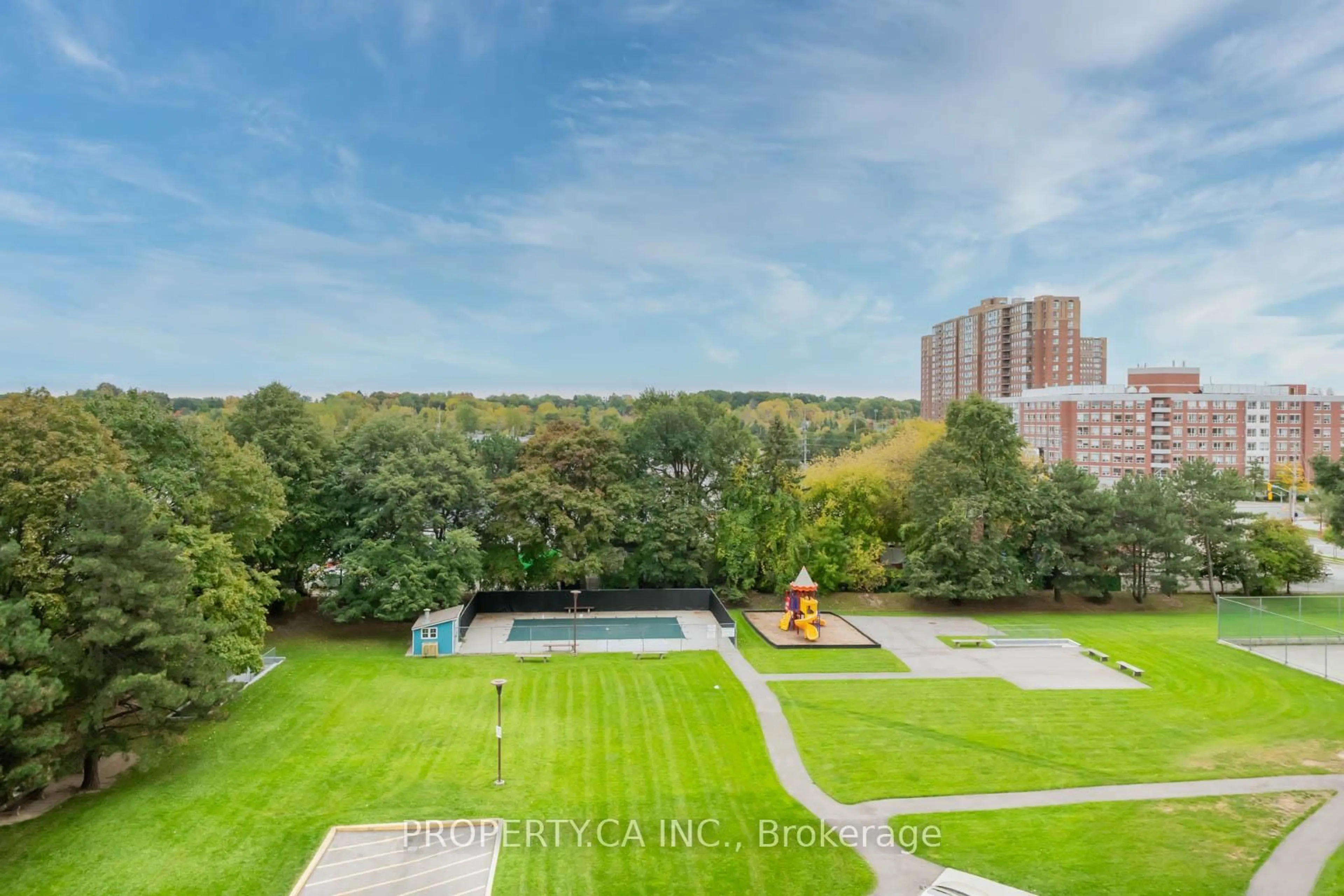 A pic from outside/outdoor area/front of a property/back of a property/a pic from drone, city buildings view from balcony for 121 Trudelle St #609, Toronto Ontario M1J 3K4