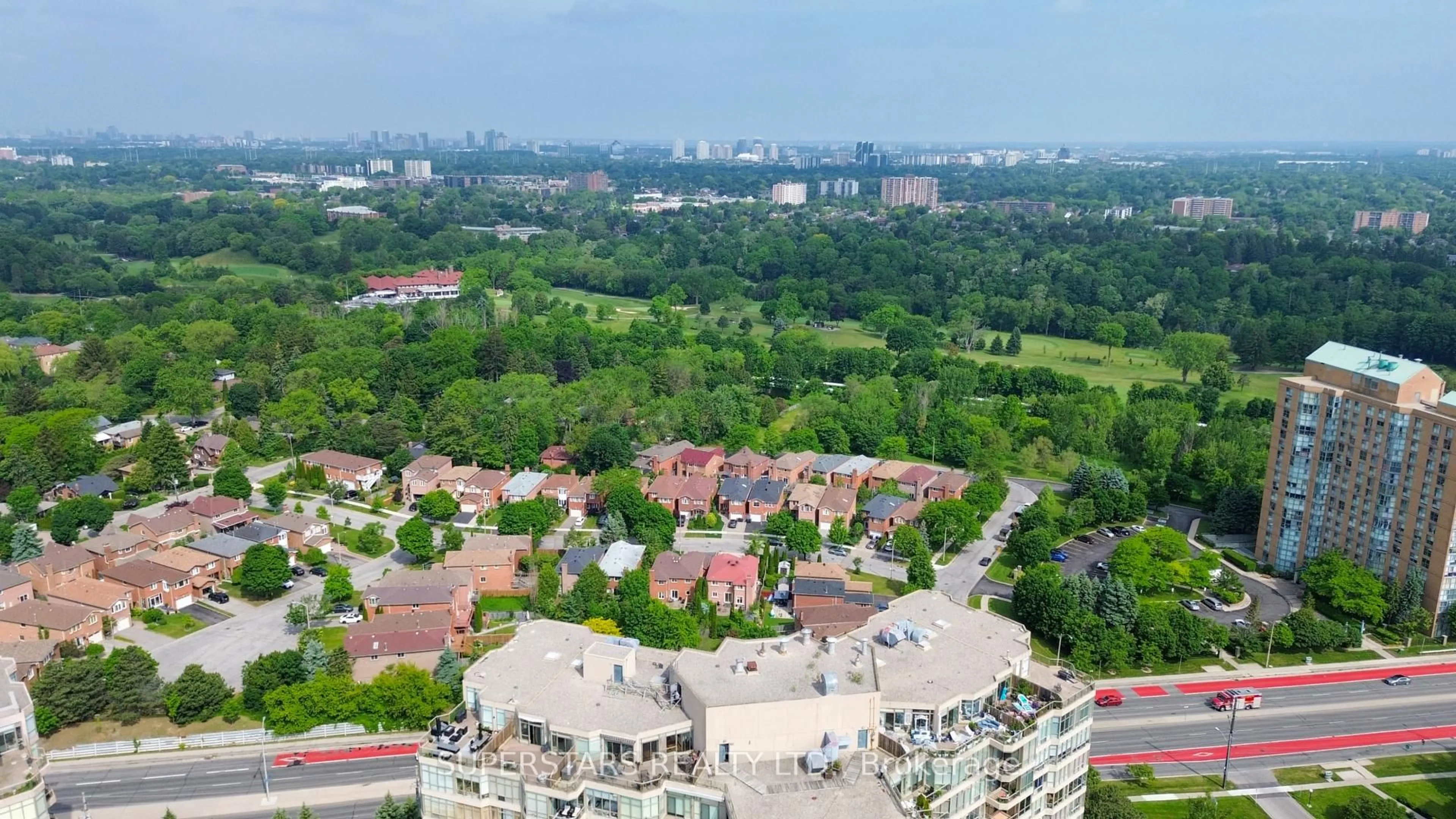 A pic from outside/outdoor area/front of a property/back of a property/a pic from drone, city buildings view from balcony for 20 Guildwood Pkwy #PH14, Toronto Ontario M1E 5B6
