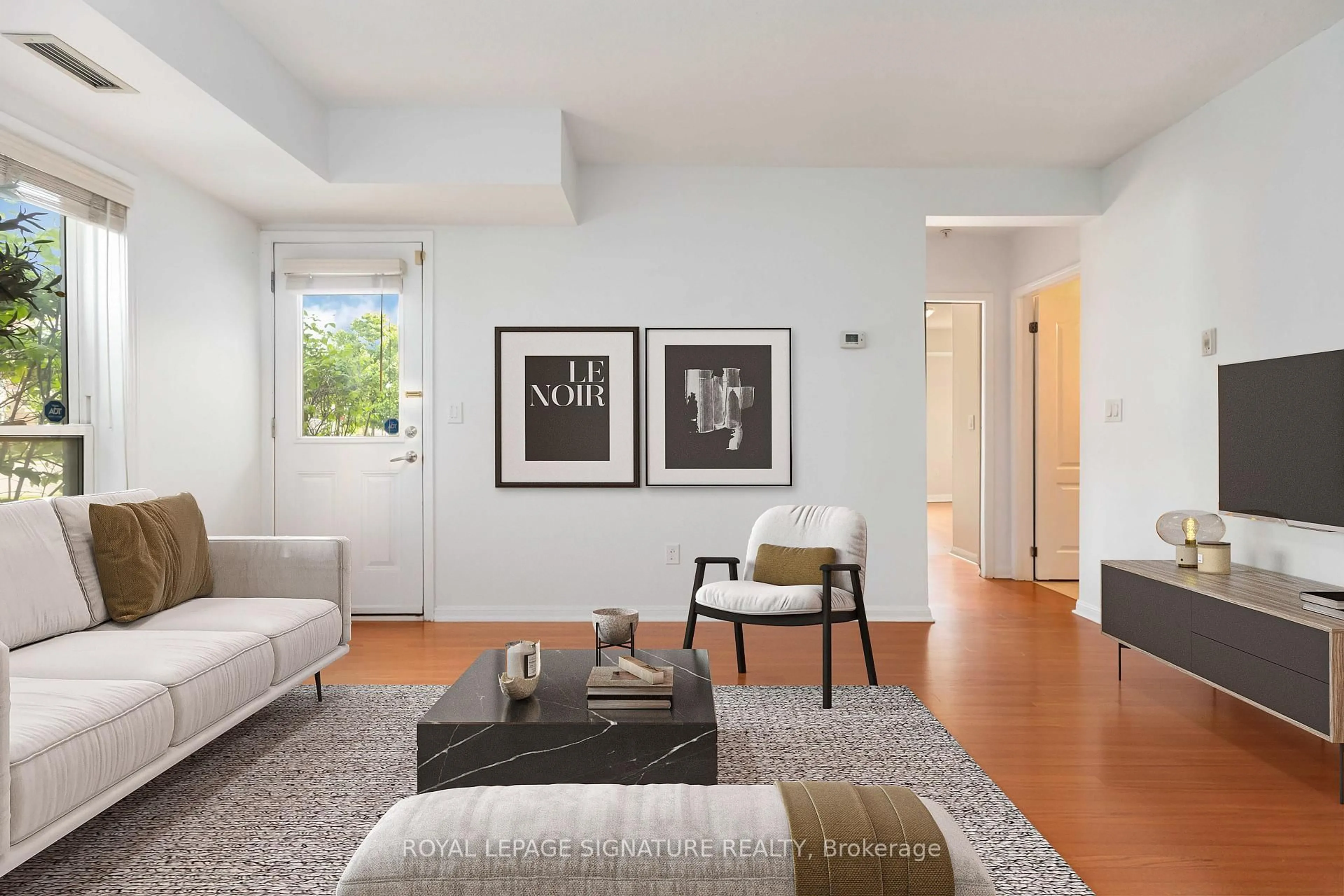 Living room with furniture, unknown for 60 Mendelssohn St #121, Toronto Ontario M1L 0G9