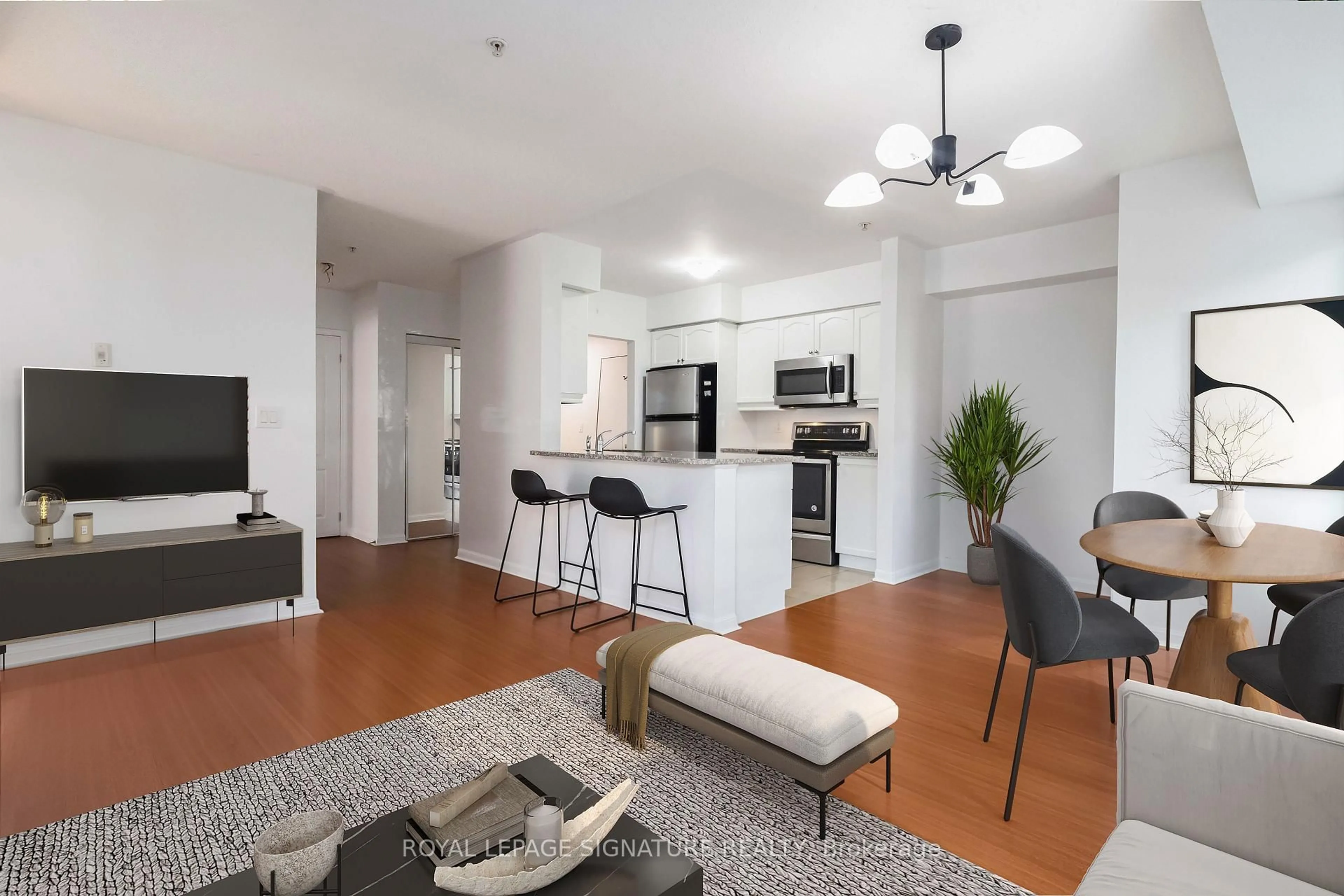 Living room with furniture, unknown for 60 Mendelssohn St #121, Toronto Ontario M1L 0G9