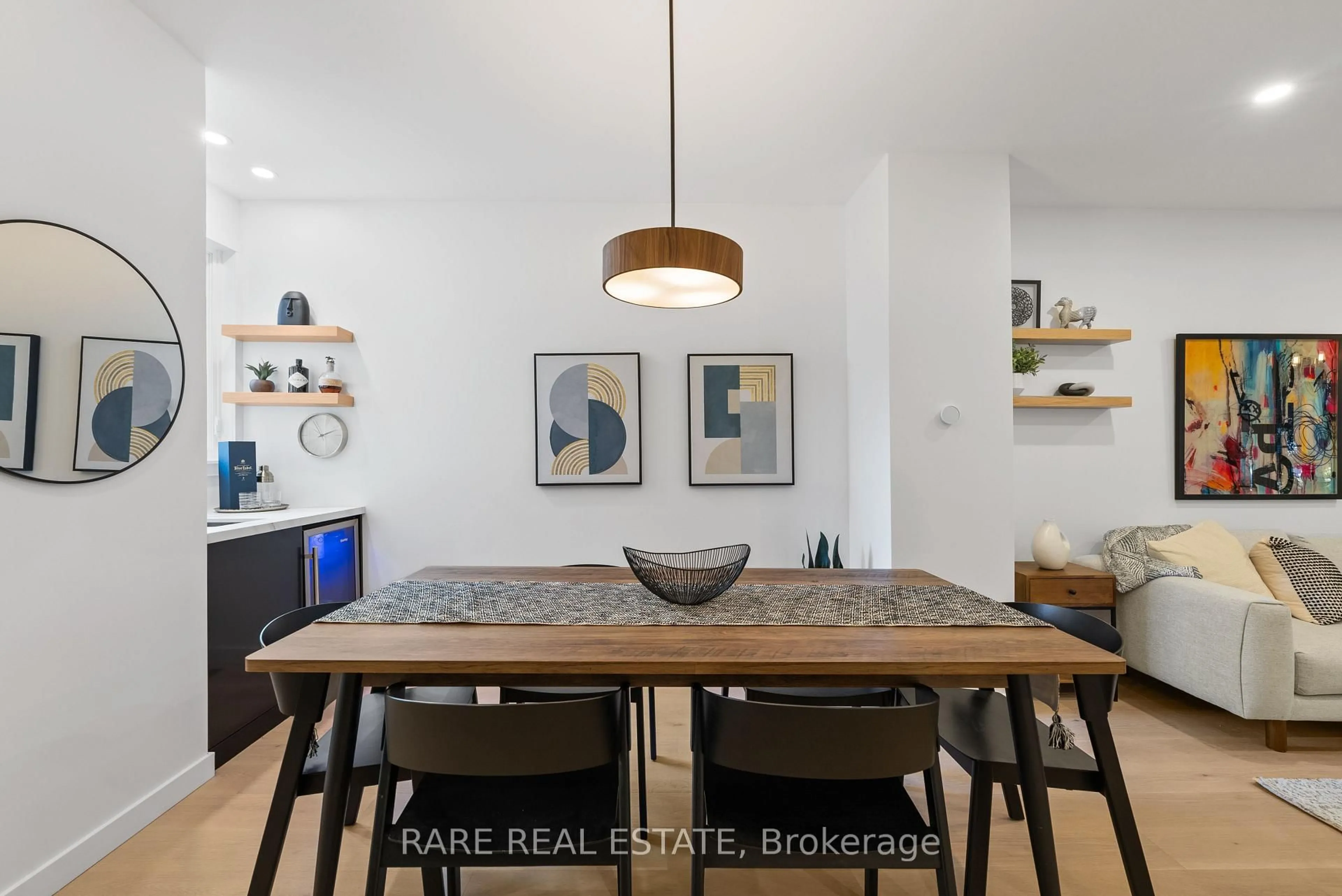 Dining room, wood/laminate floor for 40 1/2 Morse St, Toronto Ontario M4M 2P6