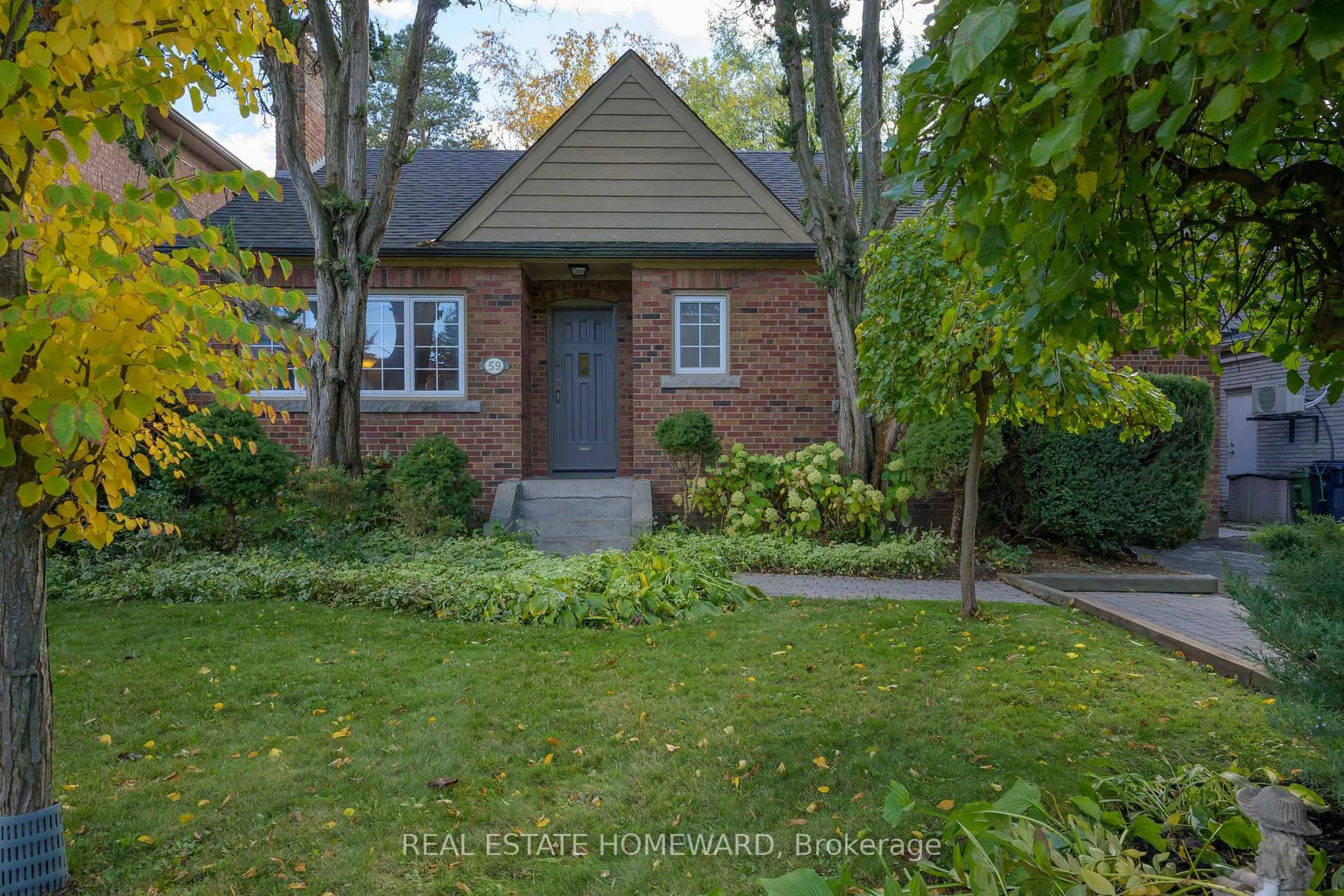 Home with brick exterior material, street for 59 Parkview Hill Cres, Toronto Ontario M4B 1R1