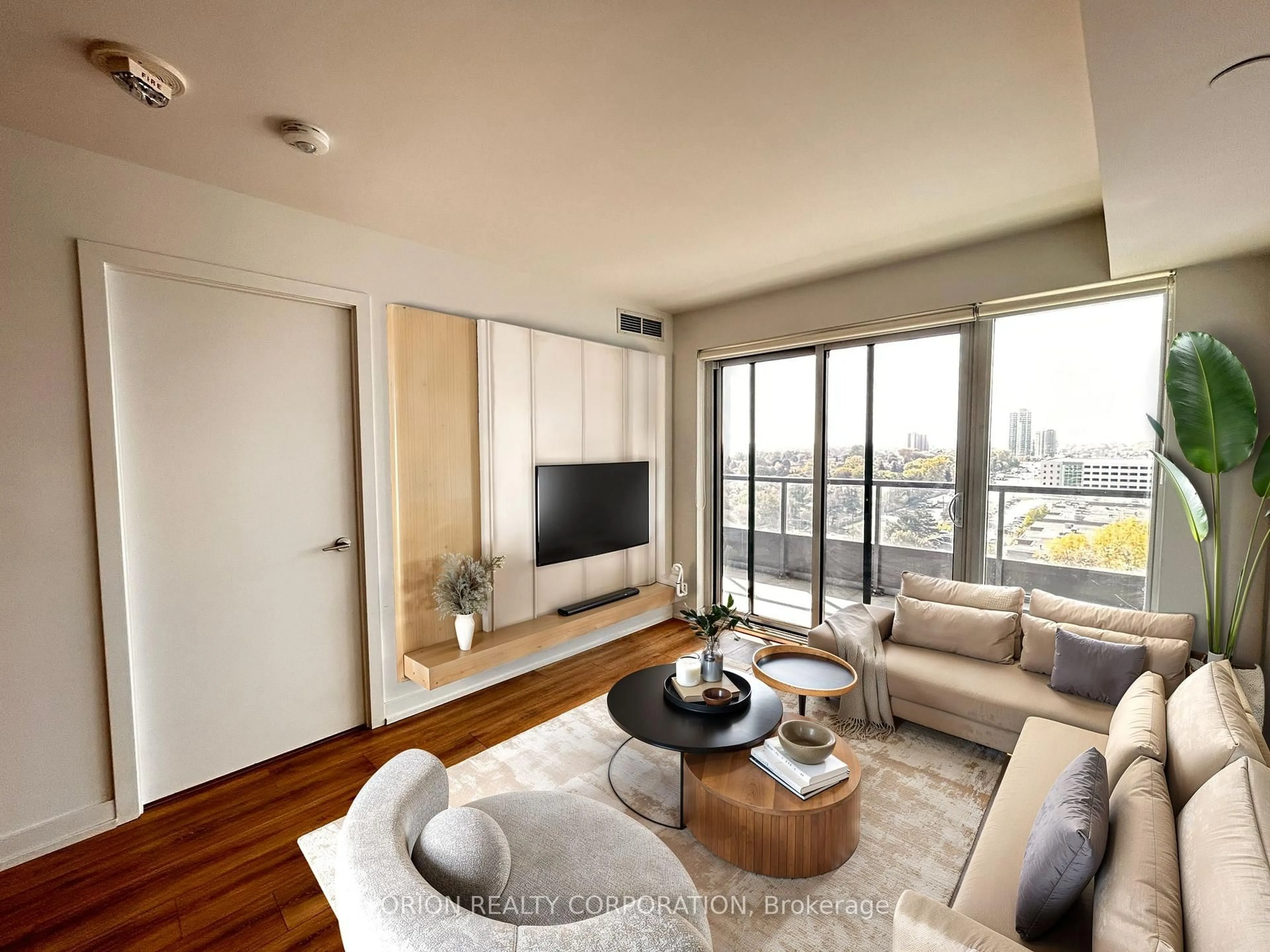 Living room with furniture, wood/laminate floor for 1480 Bayly St #1103, Pickering Ontario L1W 0C2