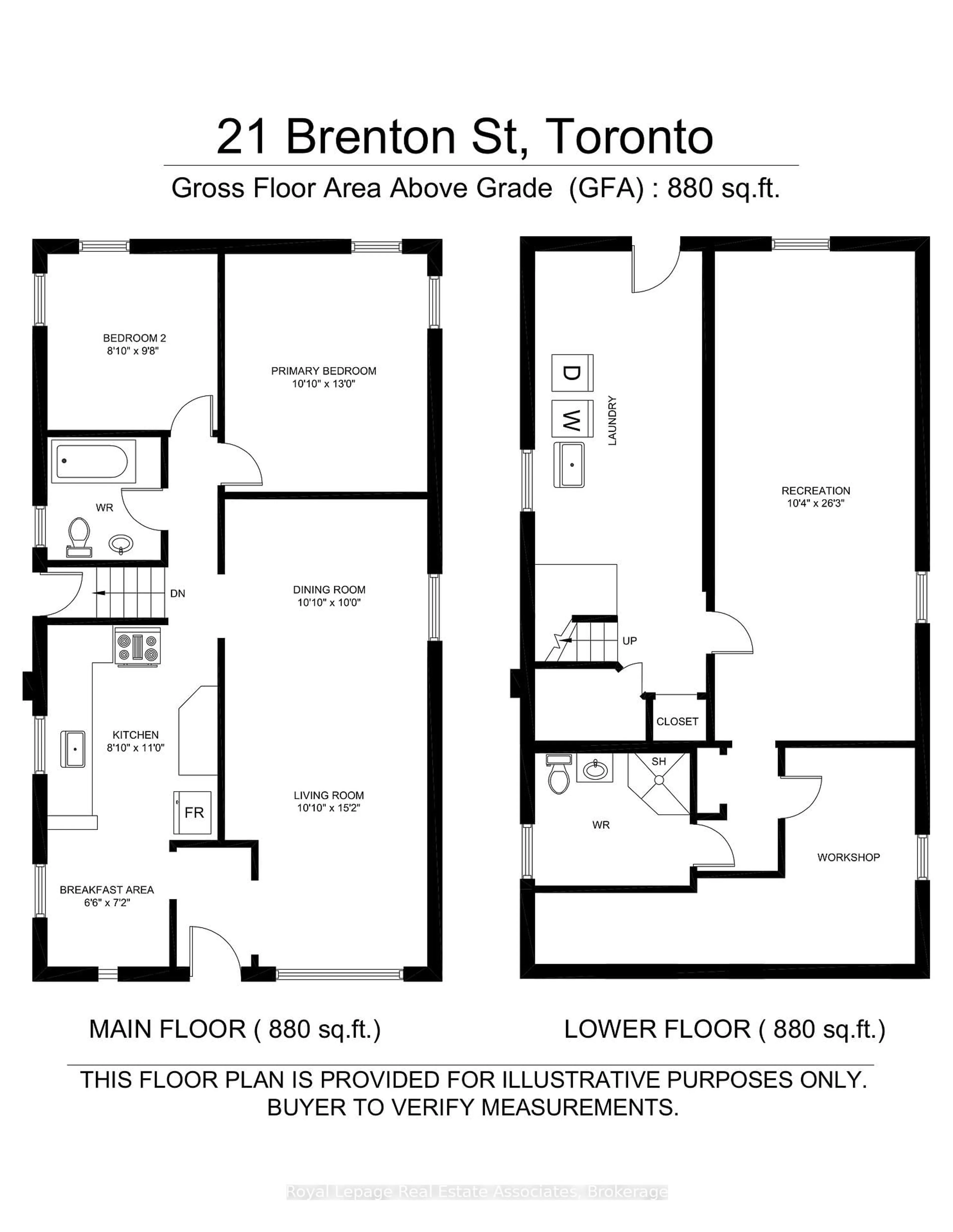 Floor plan for 21 Brenton St, Toronto Ontario M4B 1E1