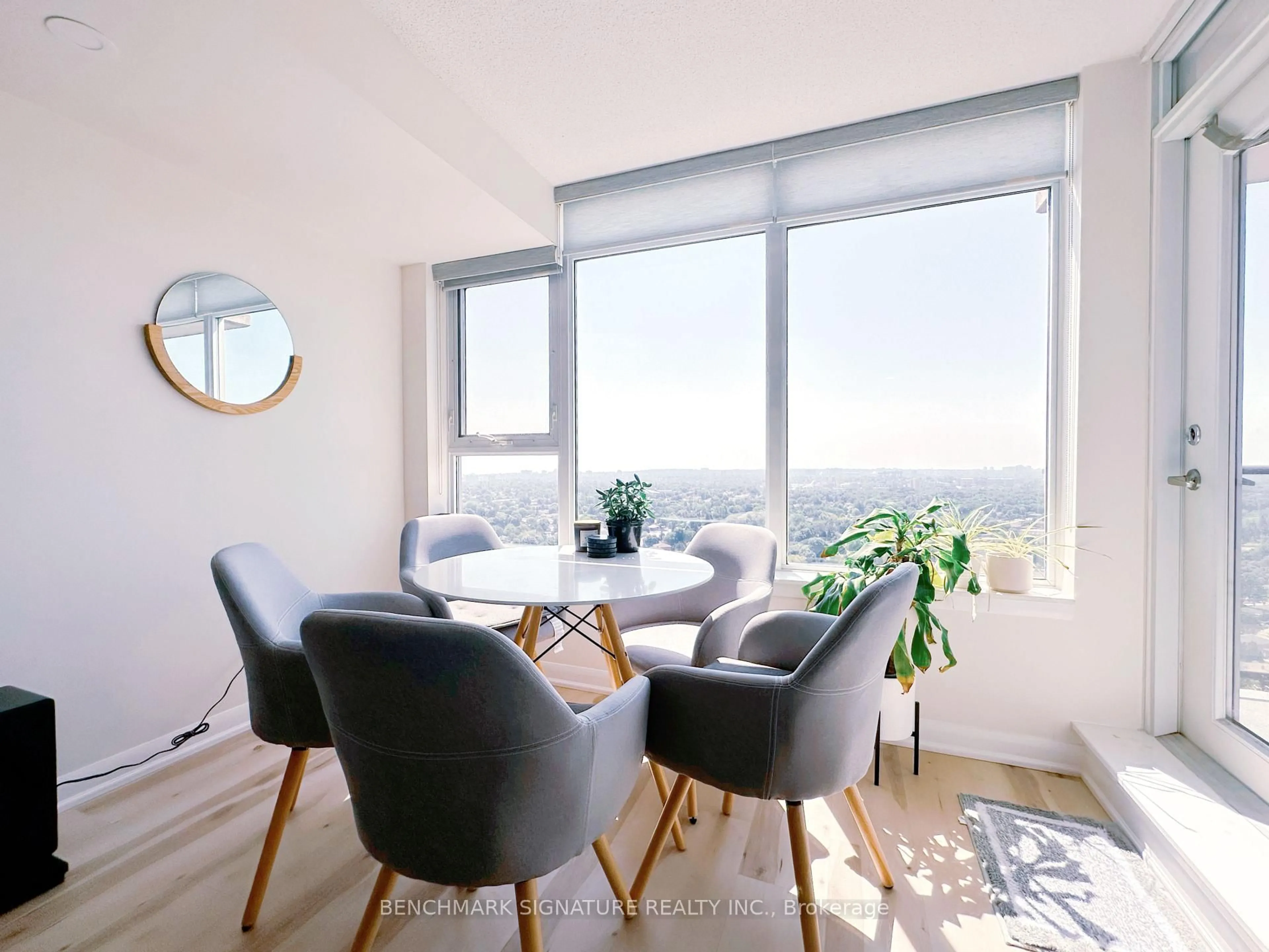 Living room with furniture, wood/laminate floor for 190 Borough Dr #3007, Toronto Ontario M1P 0B6