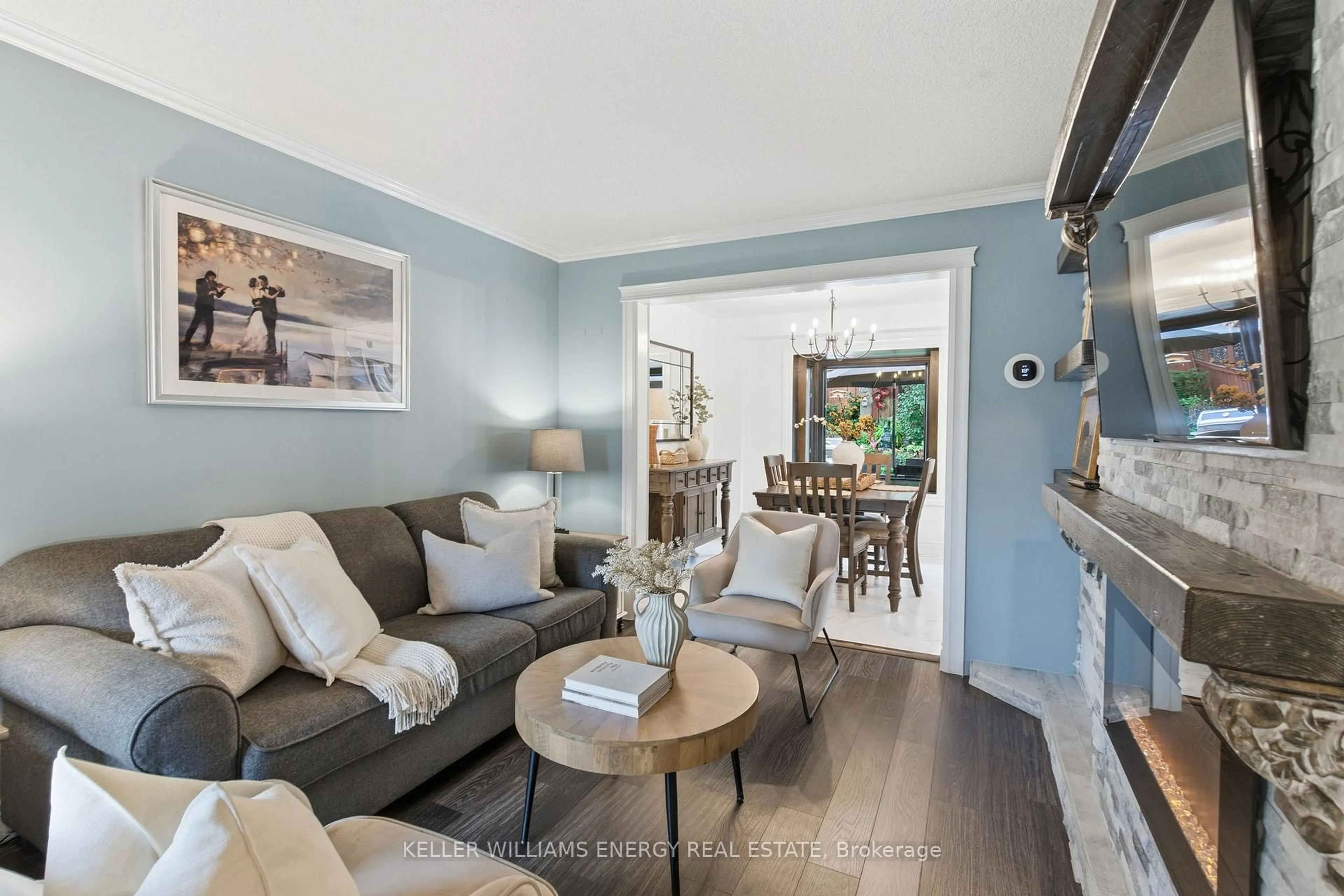 Living room with furniture, unknown for 99 Bonnycastle Dr, Clarington Ontario L1C 4S9