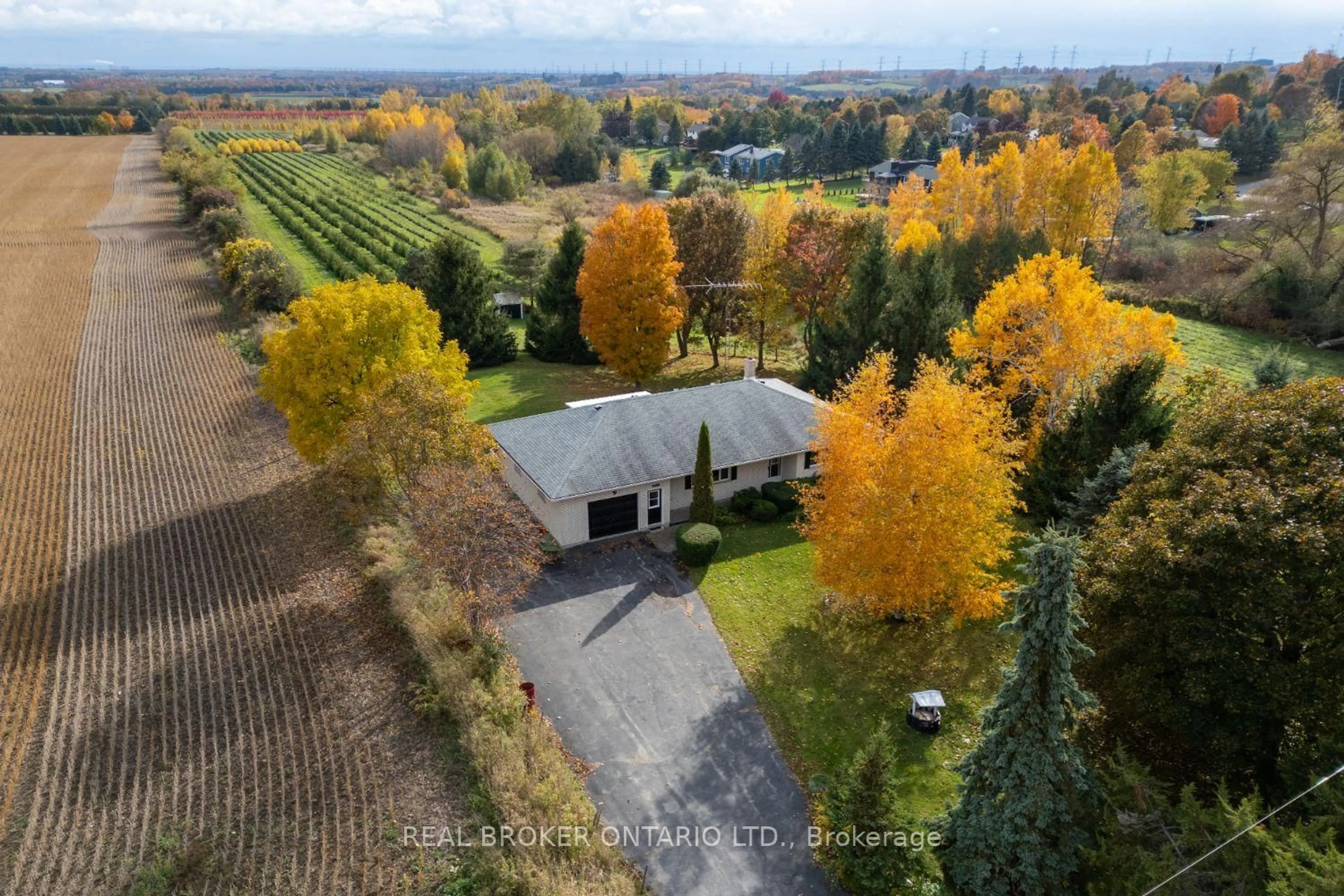 A pic from outside/outdoor area/front of a property/back of a property/a pic from drone, forest/trees view for 2295 Regional Road 3, Clarington Ontario L0B 1J0