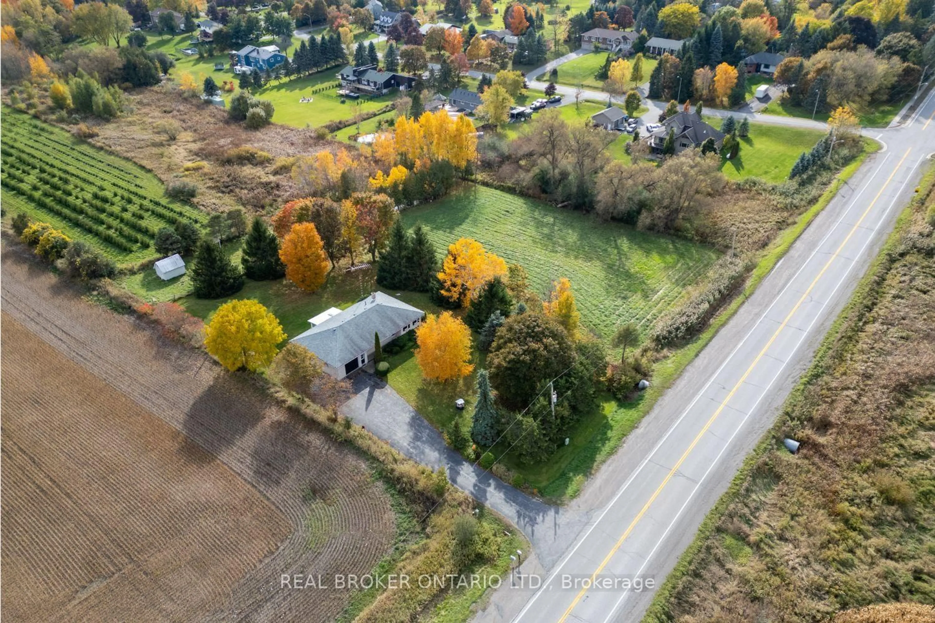A pic from outside/outdoor area/front of a property/back of a property/a pic from drone, street for 2295 Regional Road 3, Clarington Ontario L0B 1J0