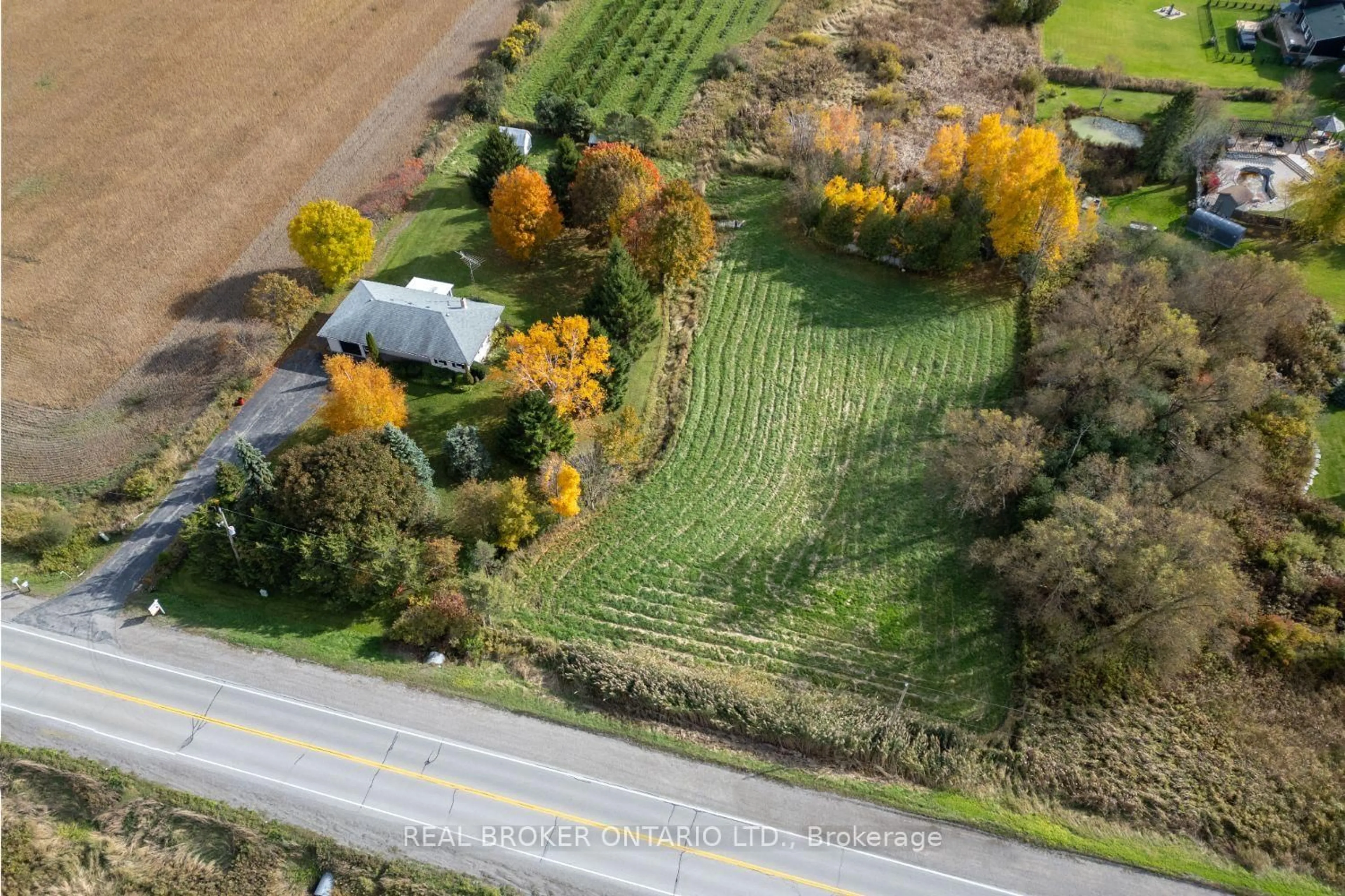 A pic from outside/outdoor area/front of a property/back of a property/a pic from drone, street for 2295 Regional Road 3, Clarington Ontario L0B 1J0