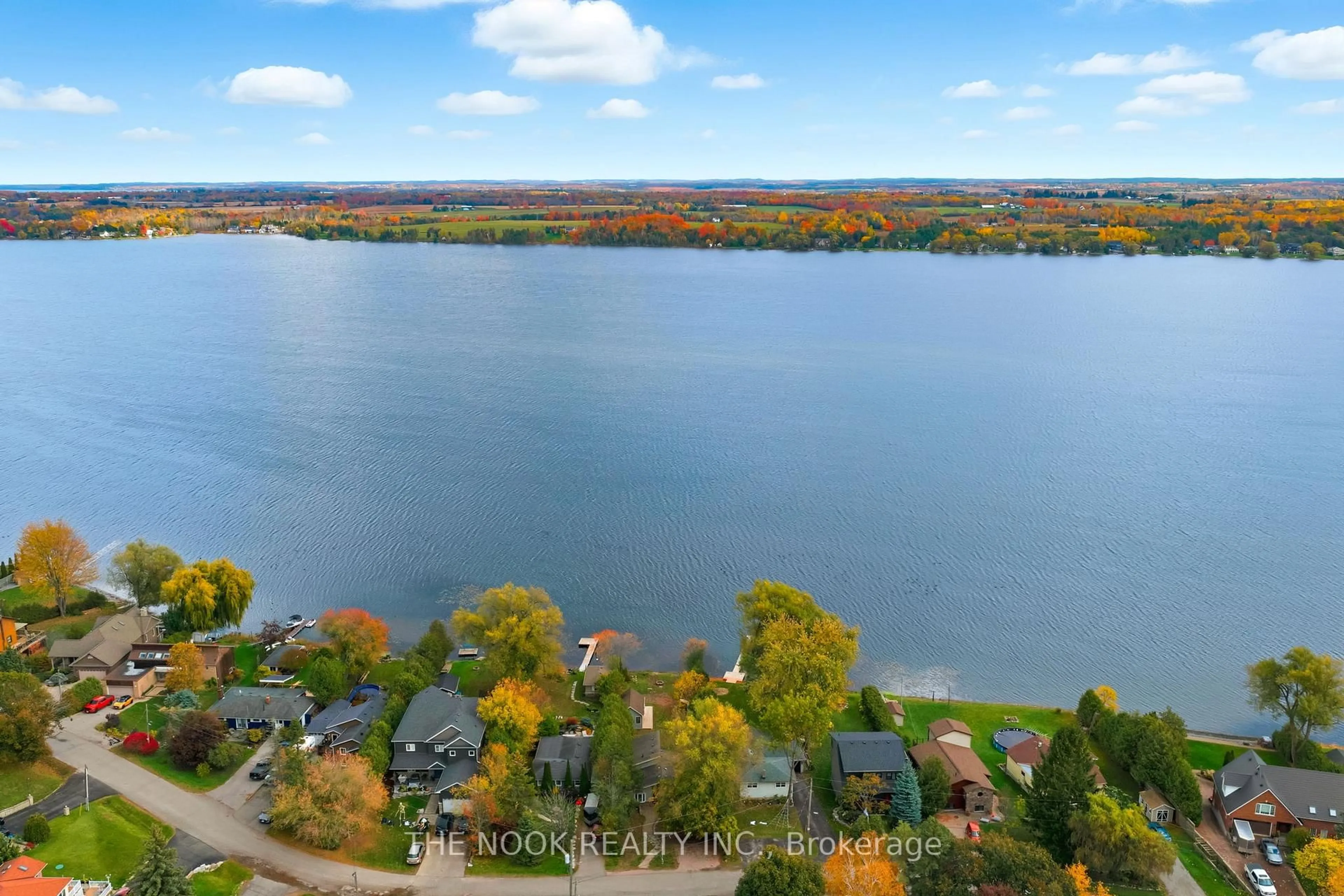 A pic from outside/outdoor area/front of a property/back of a property/a pic from drone, water/lake/river/ocean view for 55 Honey's Beach Rd, Scugog Ontario L9L 0B5