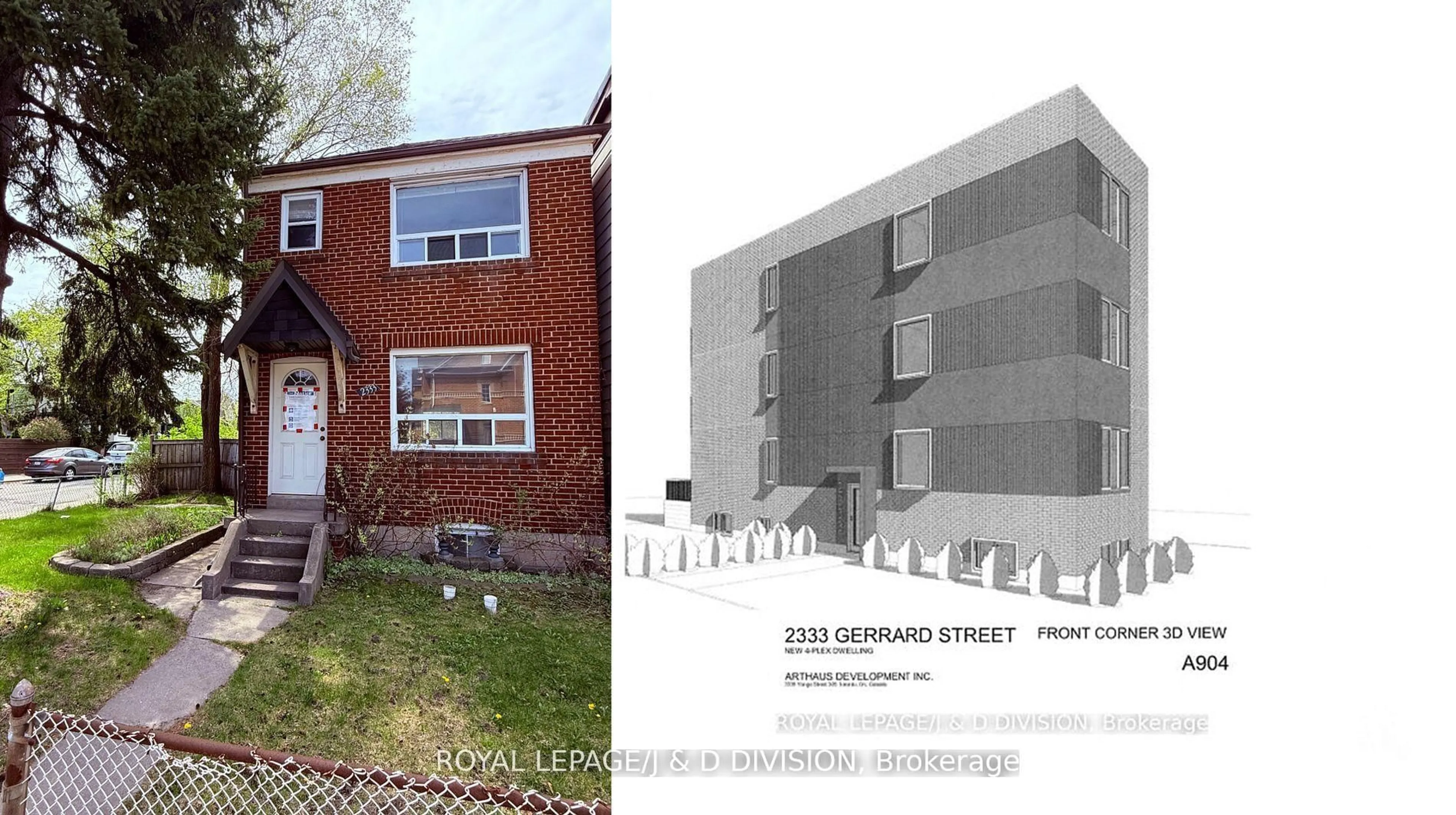 Home with brick exterior material, building for 2333 Gerrard St, Toronto Ontario M4E 2E5