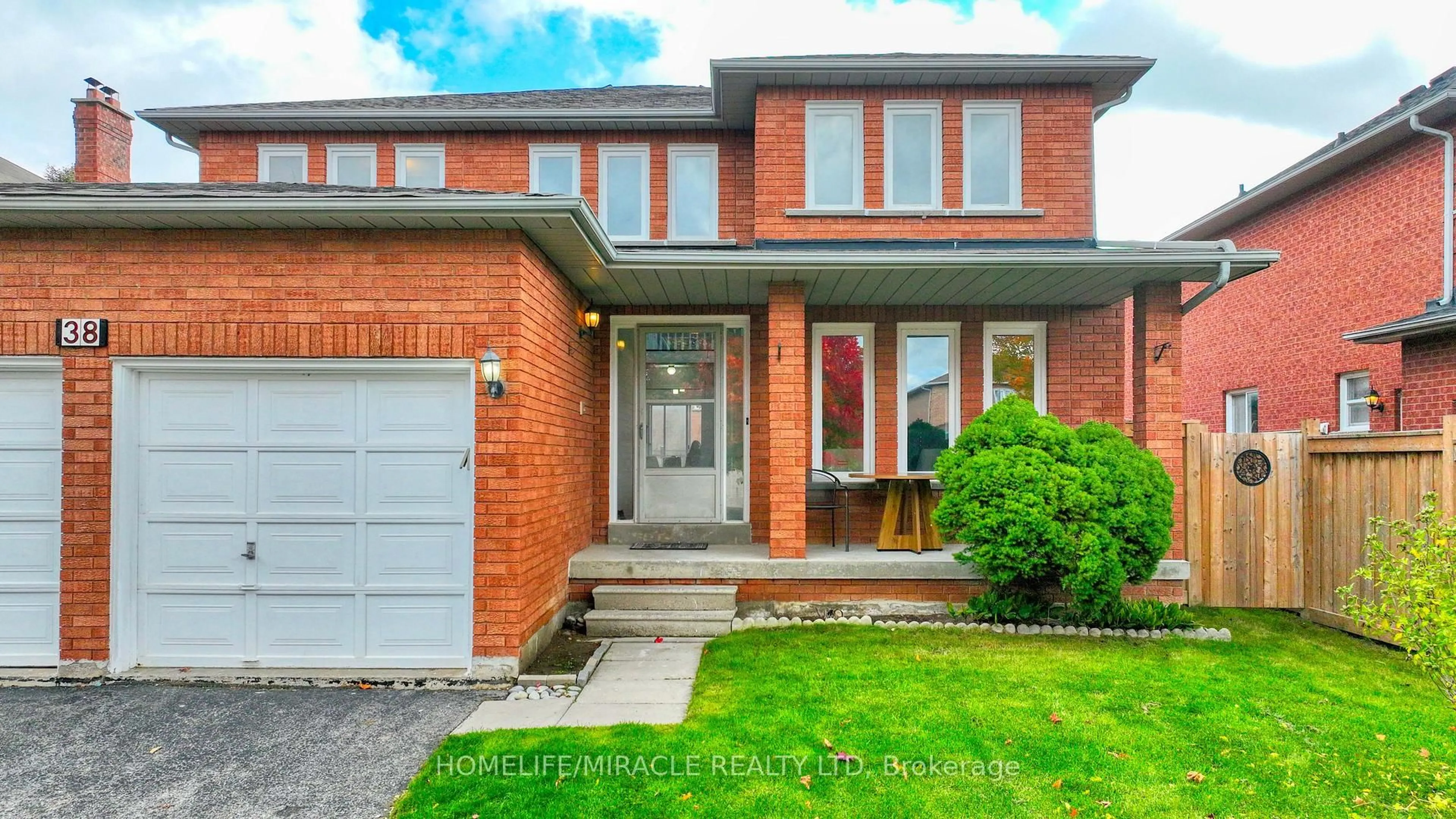 Home with brick exterior material, street for 38 Falstaff Cres, Whitby Ontario L1R 1W3