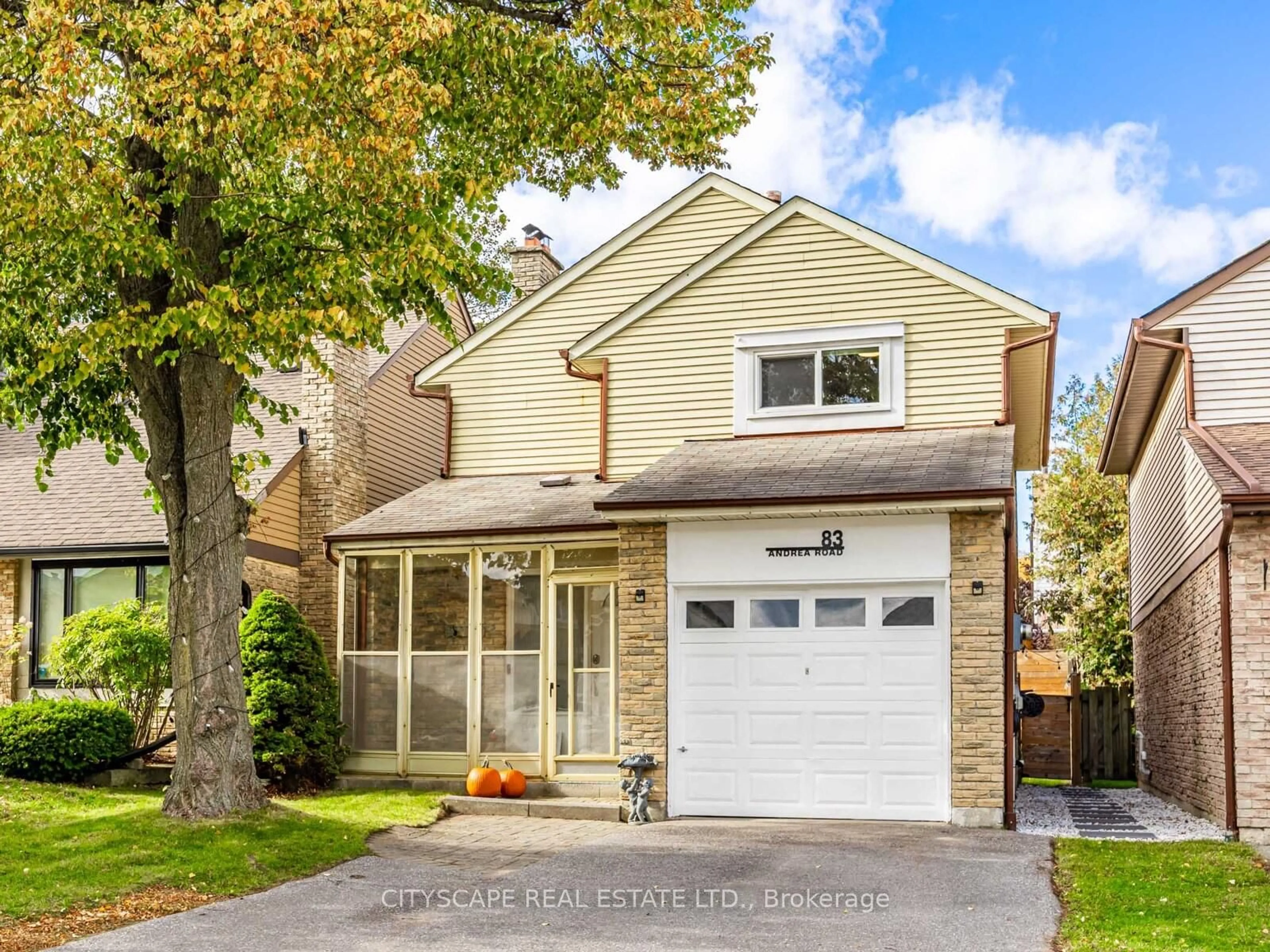 Home with vinyl exterior material, street for 83 Andrea Rd, Ajax Ontario L1S 3W1