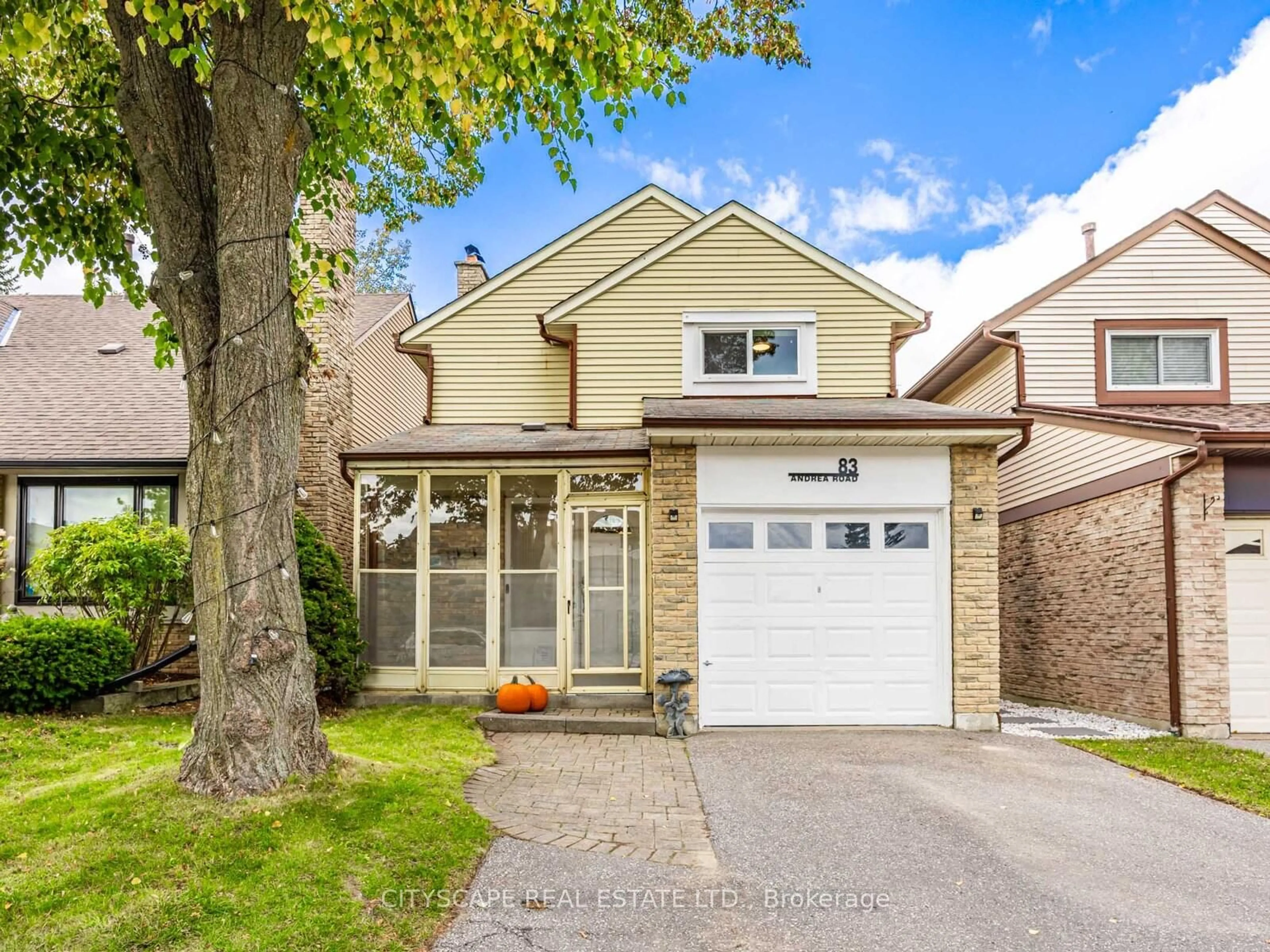 Home with vinyl exterior material, street for 83 Andrea Rd, Ajax Ontario L1S 3W1