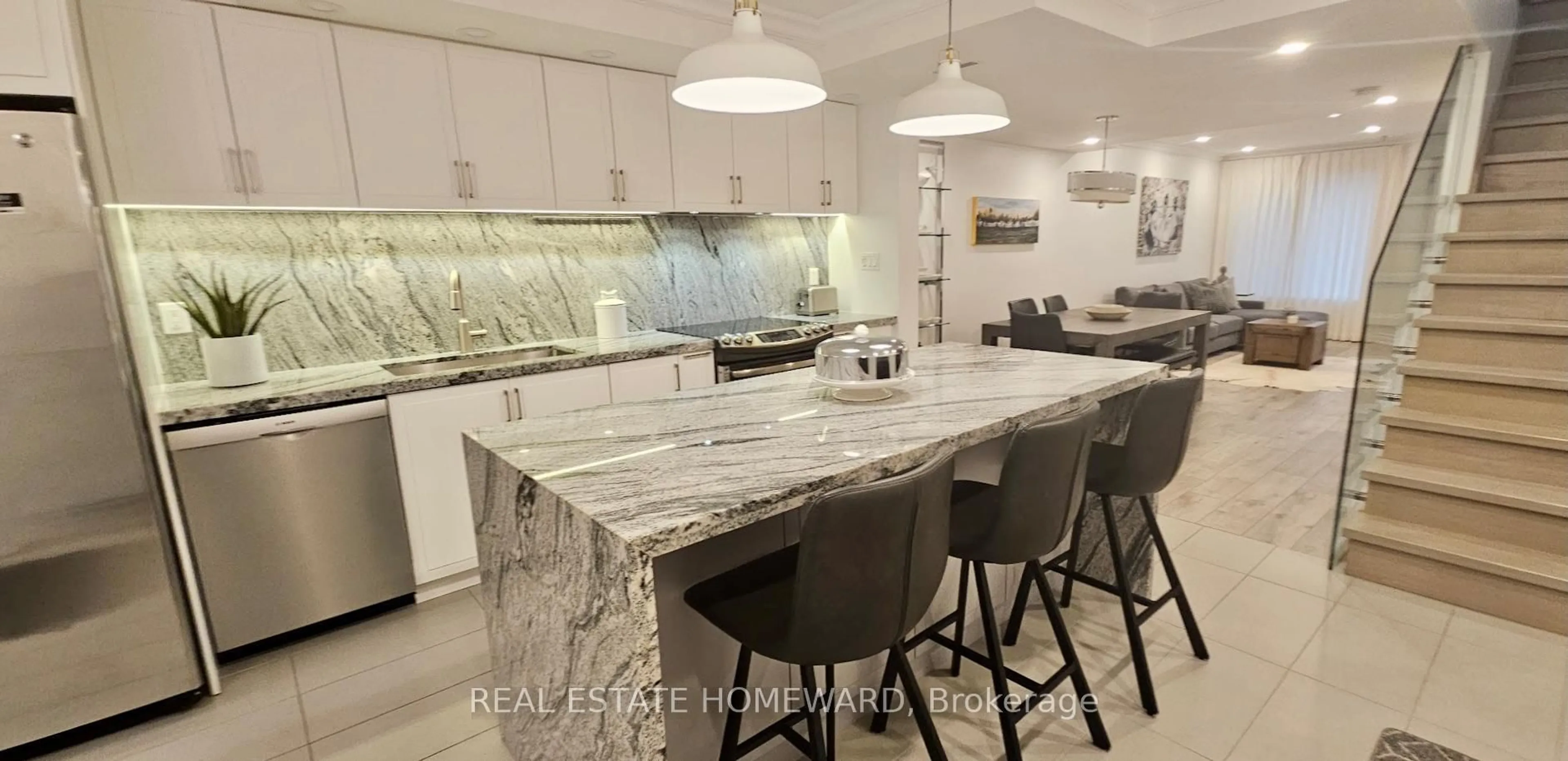 Contemporary kitchen, ceramic/tile floor for 122 Glen Manor Dr #5, Toronto Ontario M4E 2X6