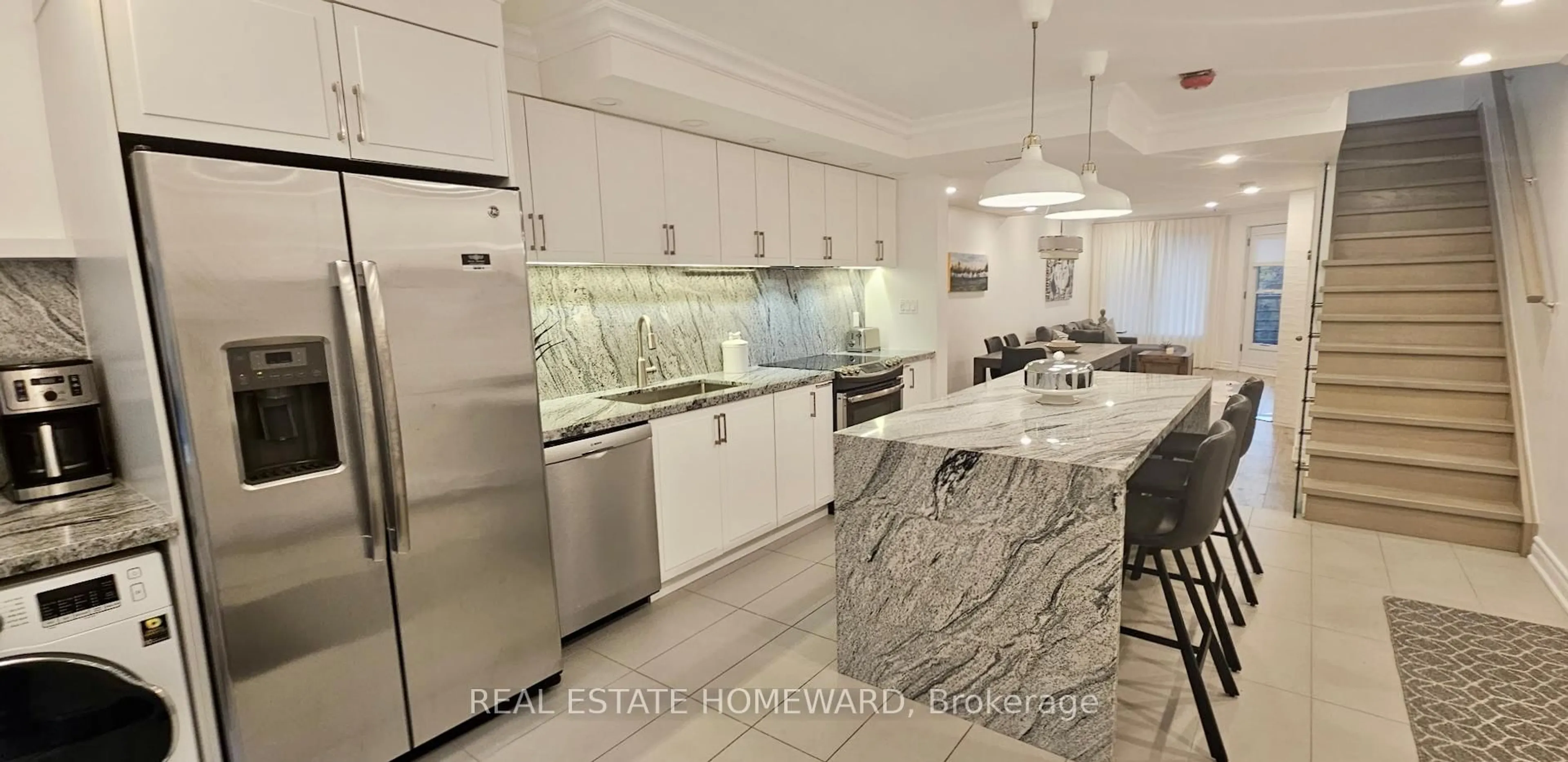 Contemporary kitchen, ceramic/tile floor for 122 Glen Manor Dr #5, Toronto Ontario M4E 2X6