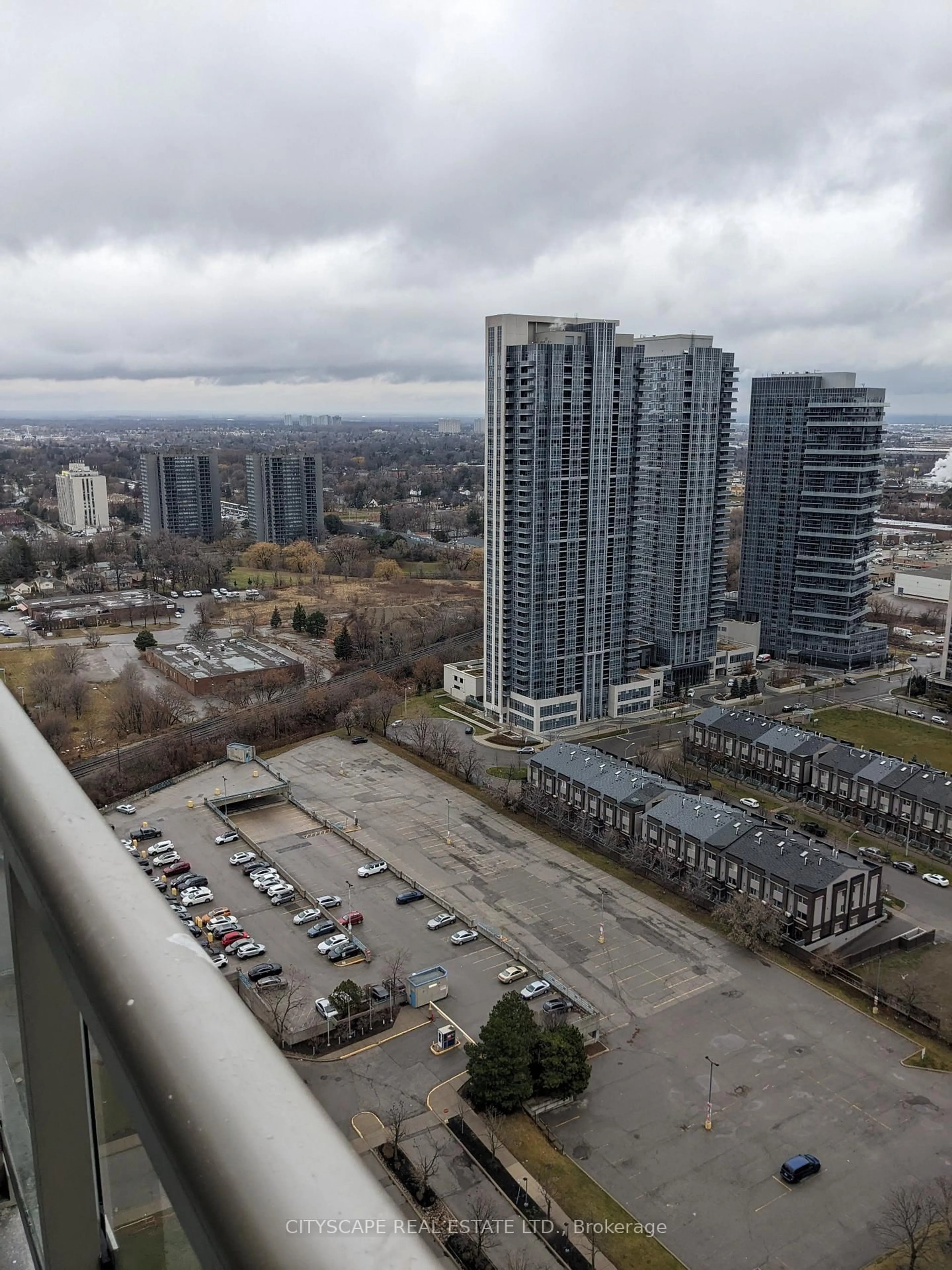 A pic from outside/outdoor area/front of a property/back of a property/a pic from drone, city buildings view from balcony for 2031 Kennedy Rd #3222, Toronto Ontario M1T 0B8
