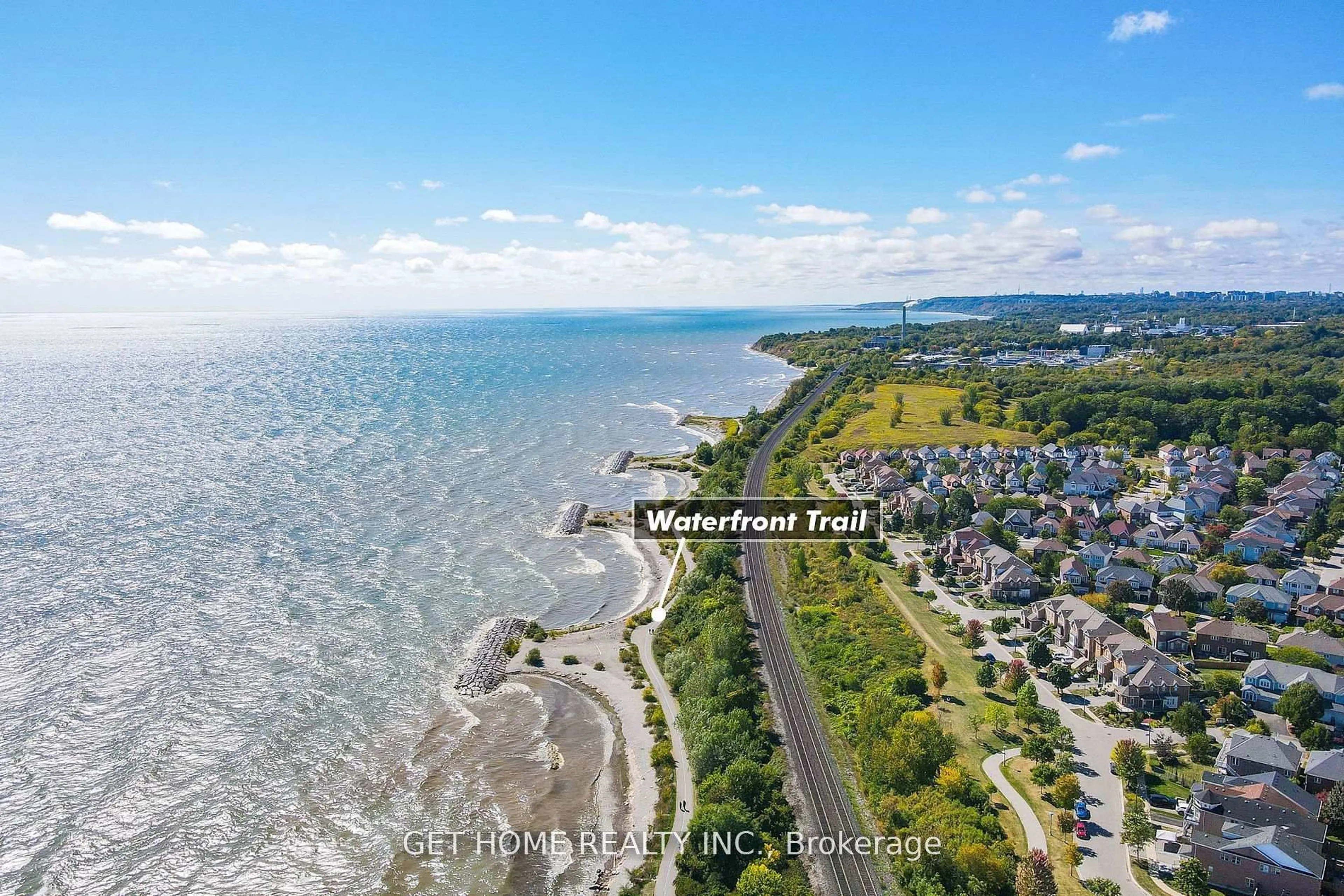 A pic from outside/outdoor area/front of a property/back of a property/a pic from drone, water/lake/river/ocean view for 39 Schooner Lane, Toronto Ontario M1C 5J2