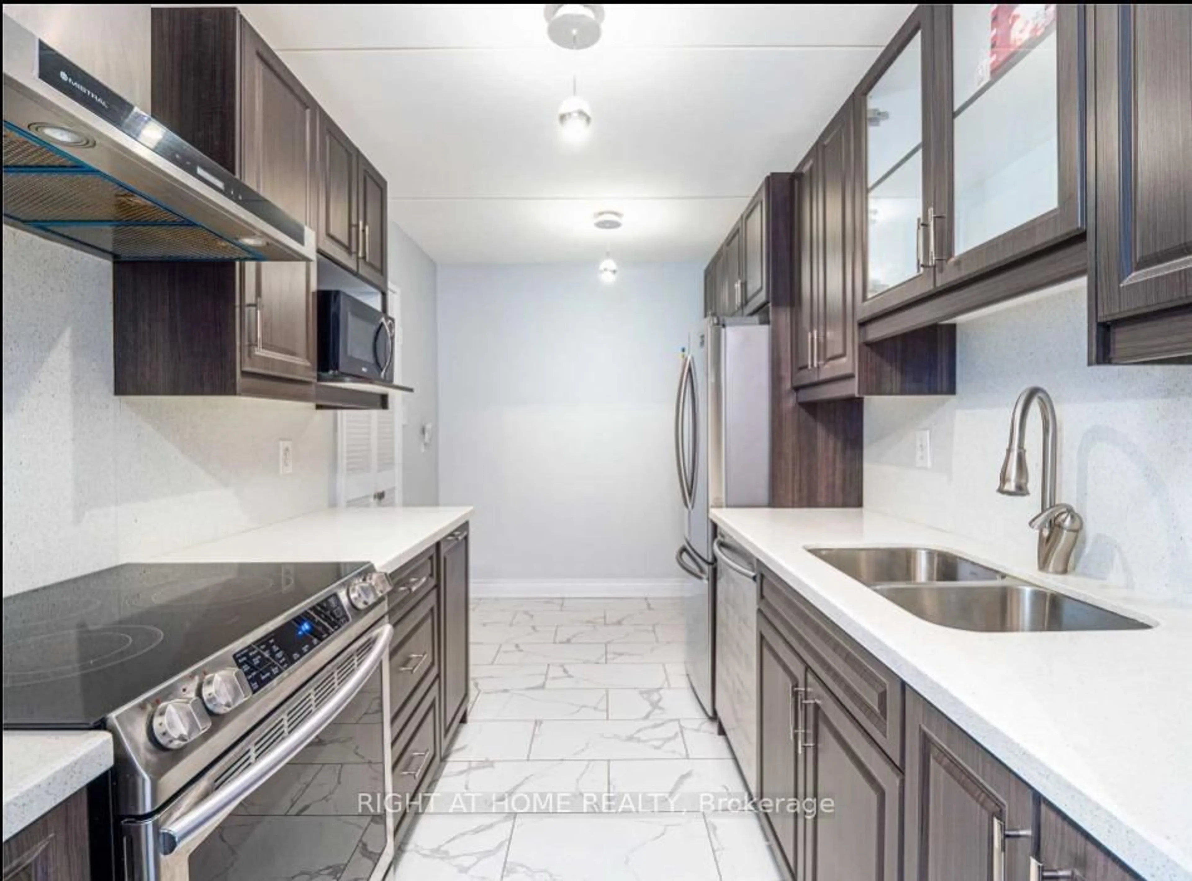 Standard kitchen, ceramic/tile floor for 2 Glamorgan Ave #1104, Toronto Ontario M1P 2M8