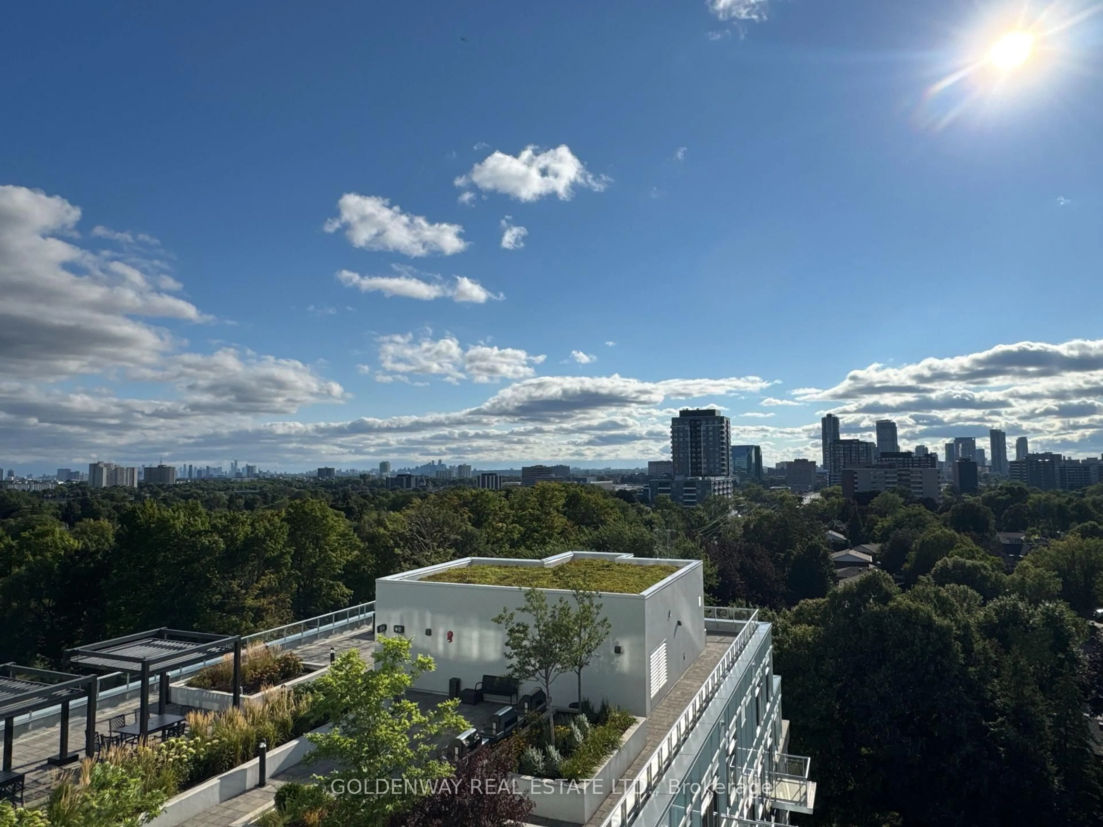 A pic from outside/outdoor area/front of a property/back of a property/a pic from drone, city buildings view from balcony for 3220 Sheppard Ave #901, Toronto Ontario M1T 3K1