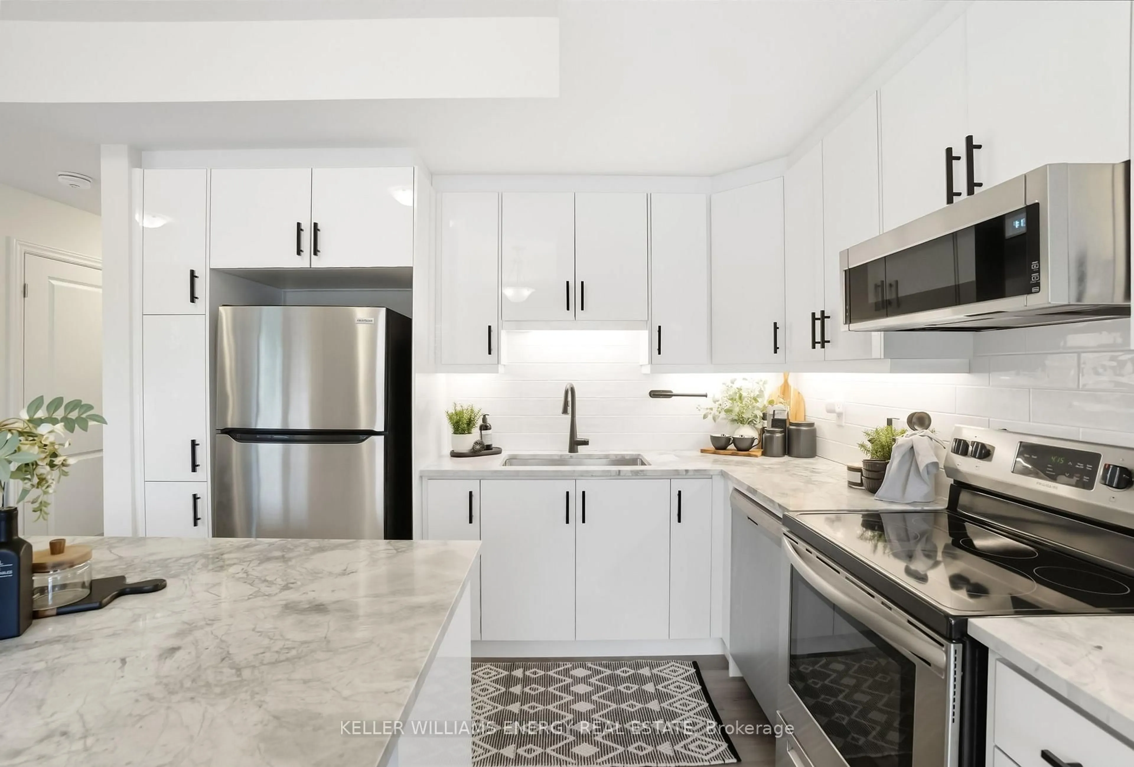 Contemporary kitchen, ceramic/tile floor for 1034 Reflection Pl #620, Pickering Ontario L1X 0L1