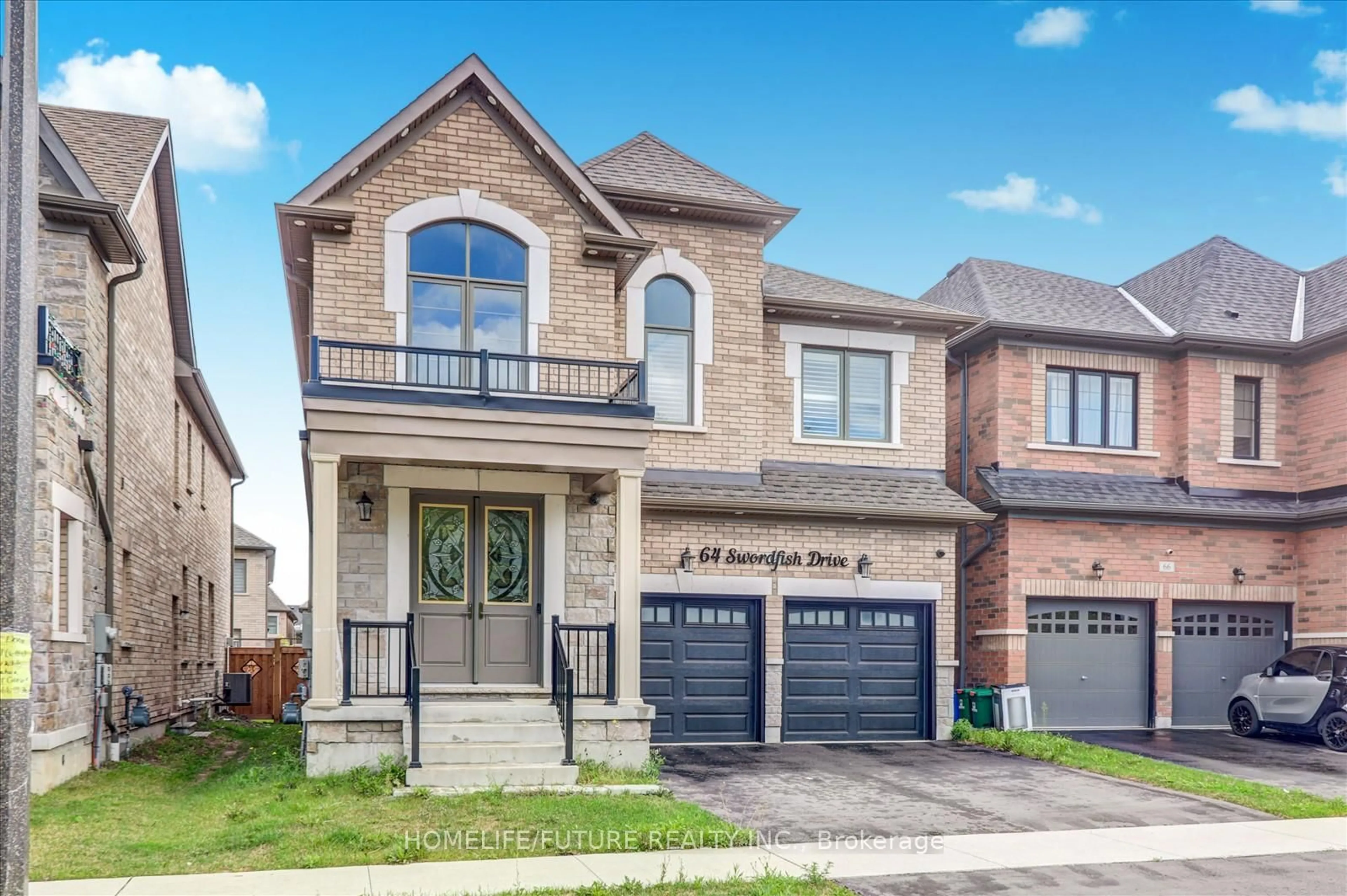 Home with brick exterior material, street for 64 Swordfish Dr, Whitby Ontario L1P 0K5