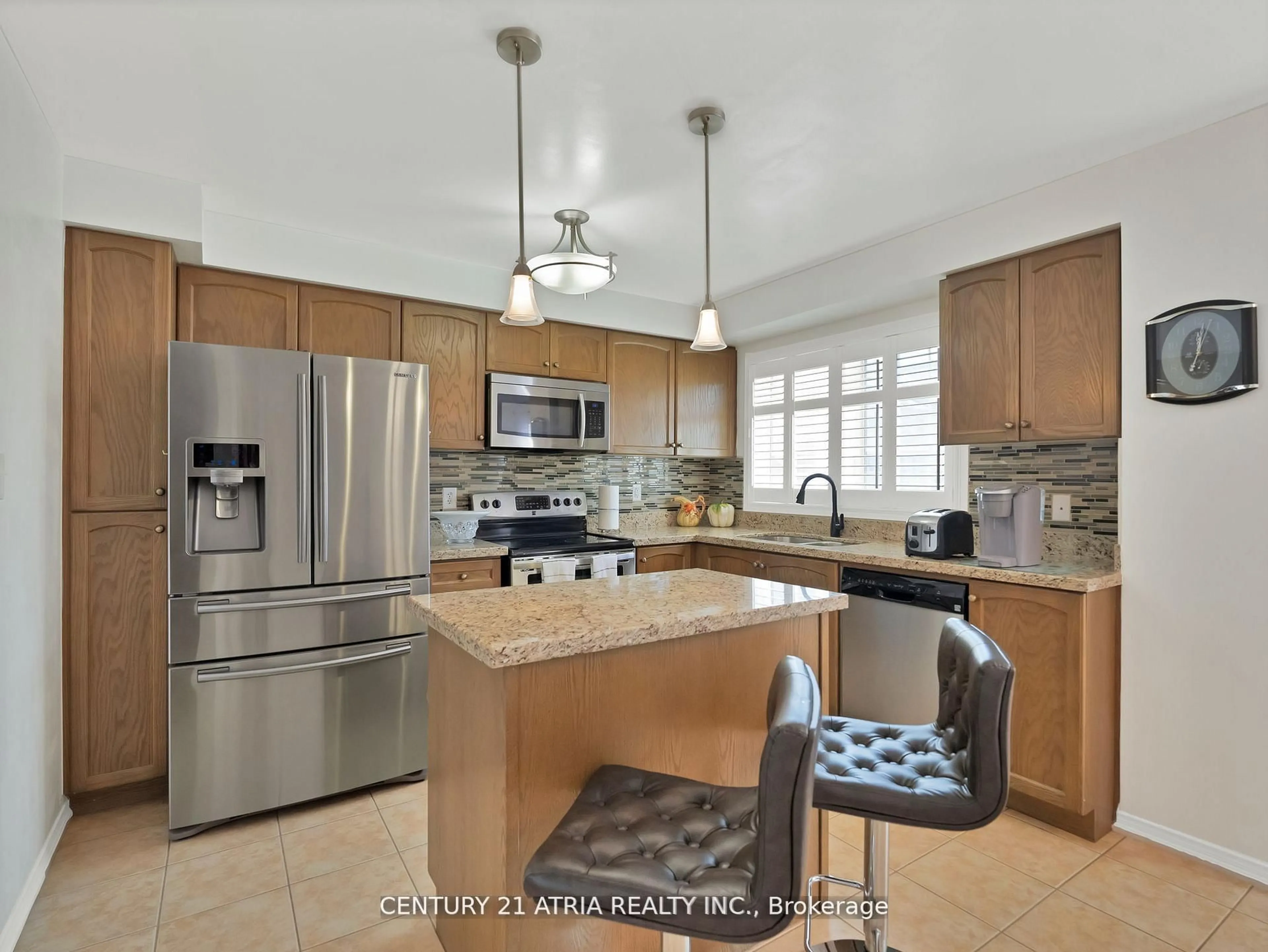 Open concept kitchen, ceramic/tile floor for 116 Barnham St, Ajax Ontario L1Z 0K7